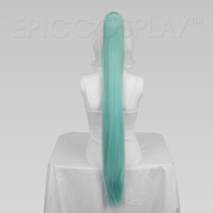 35" Mint Green Straight Ponytail Clipon