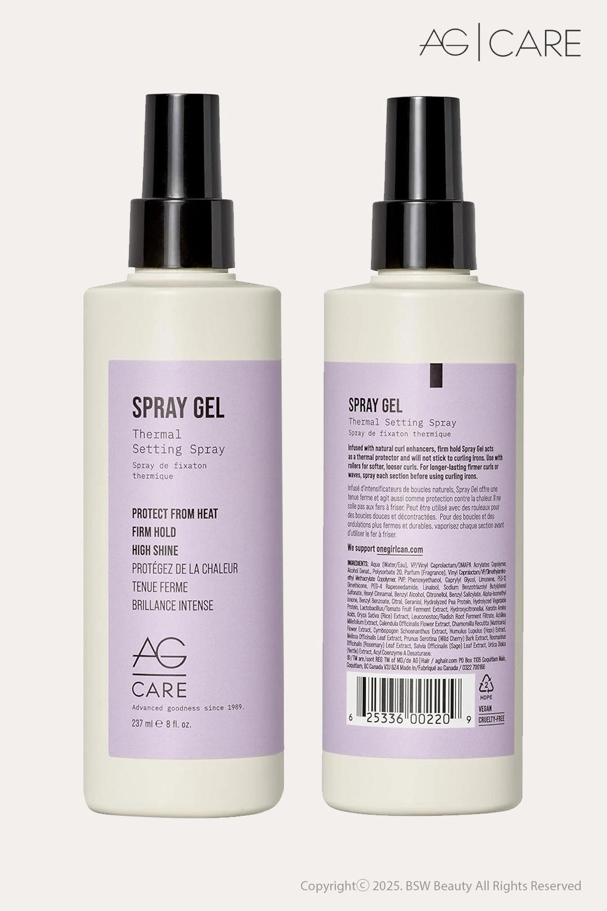 AG CARE SPRAY GEL THERMAL SETTING SPRAY 8oz