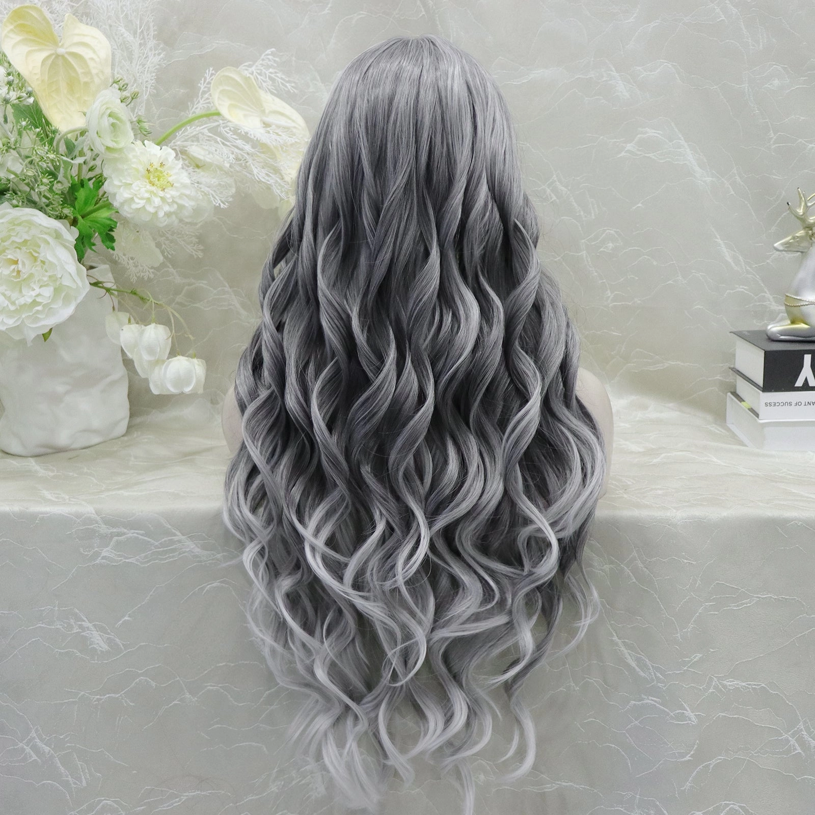 Brenda Collection-Helen Greyish blonde with tiny white highlight 28 inches with wavy style