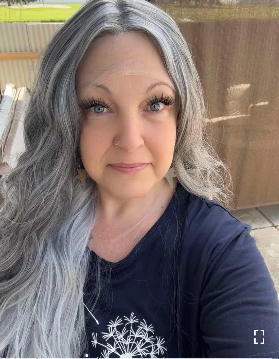 Brenda Collection-Helen Greyish blonde with tiny white highlight 28 inches with wavy style