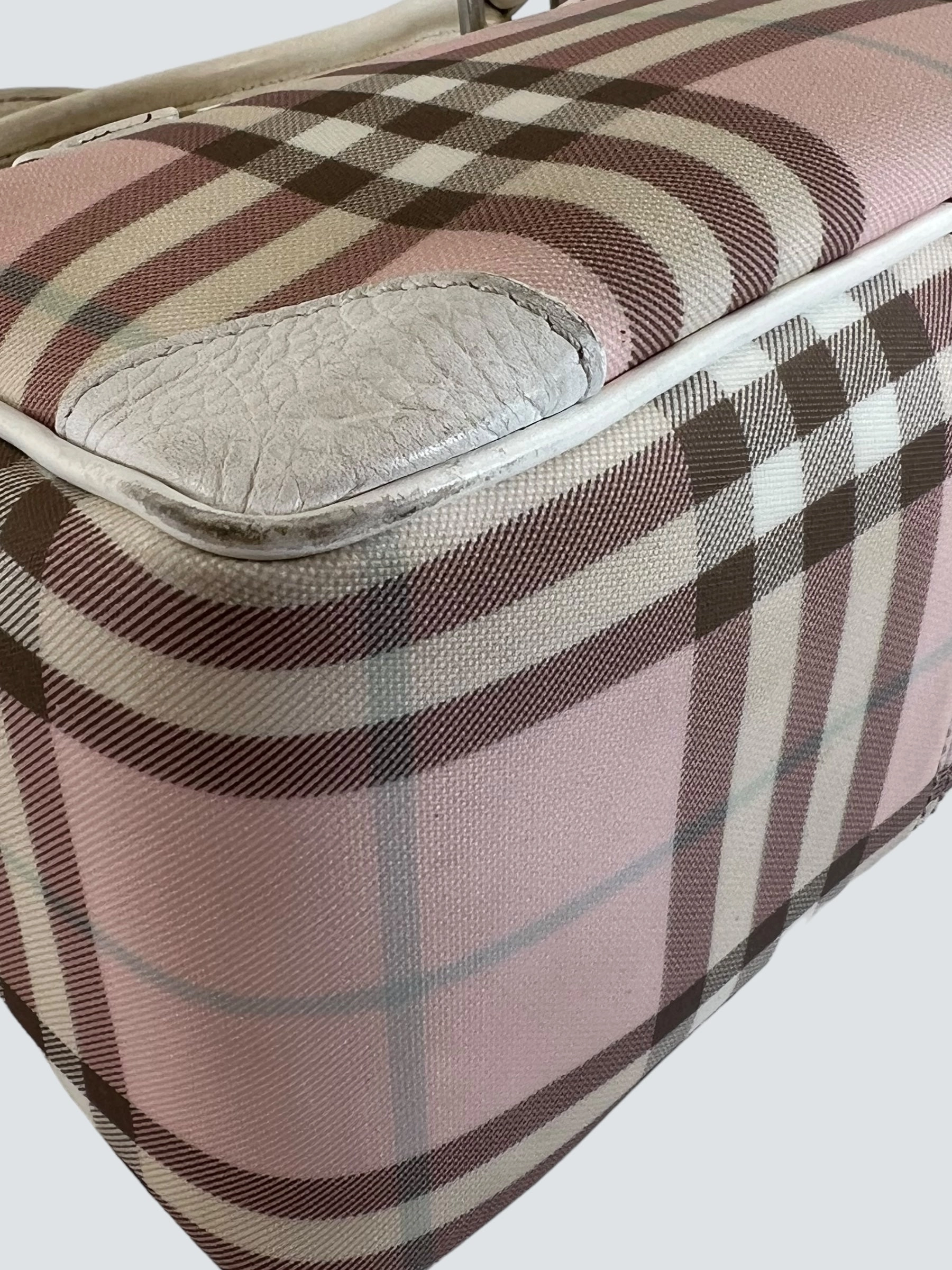 Burberry Pink Tote Vintage Checked Tote  Handbag