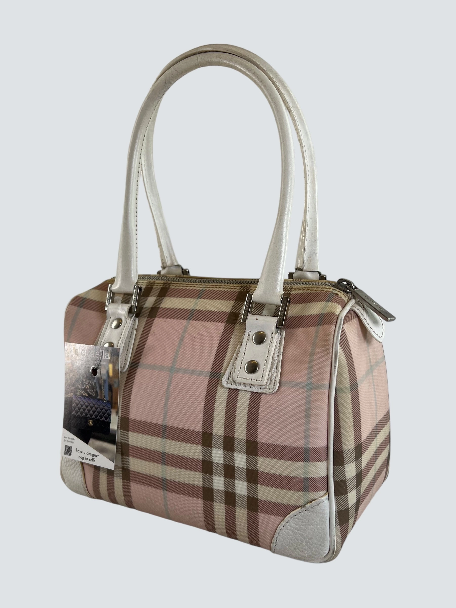 Burberry Pink Tote Vintage Checked Tote  Handbag