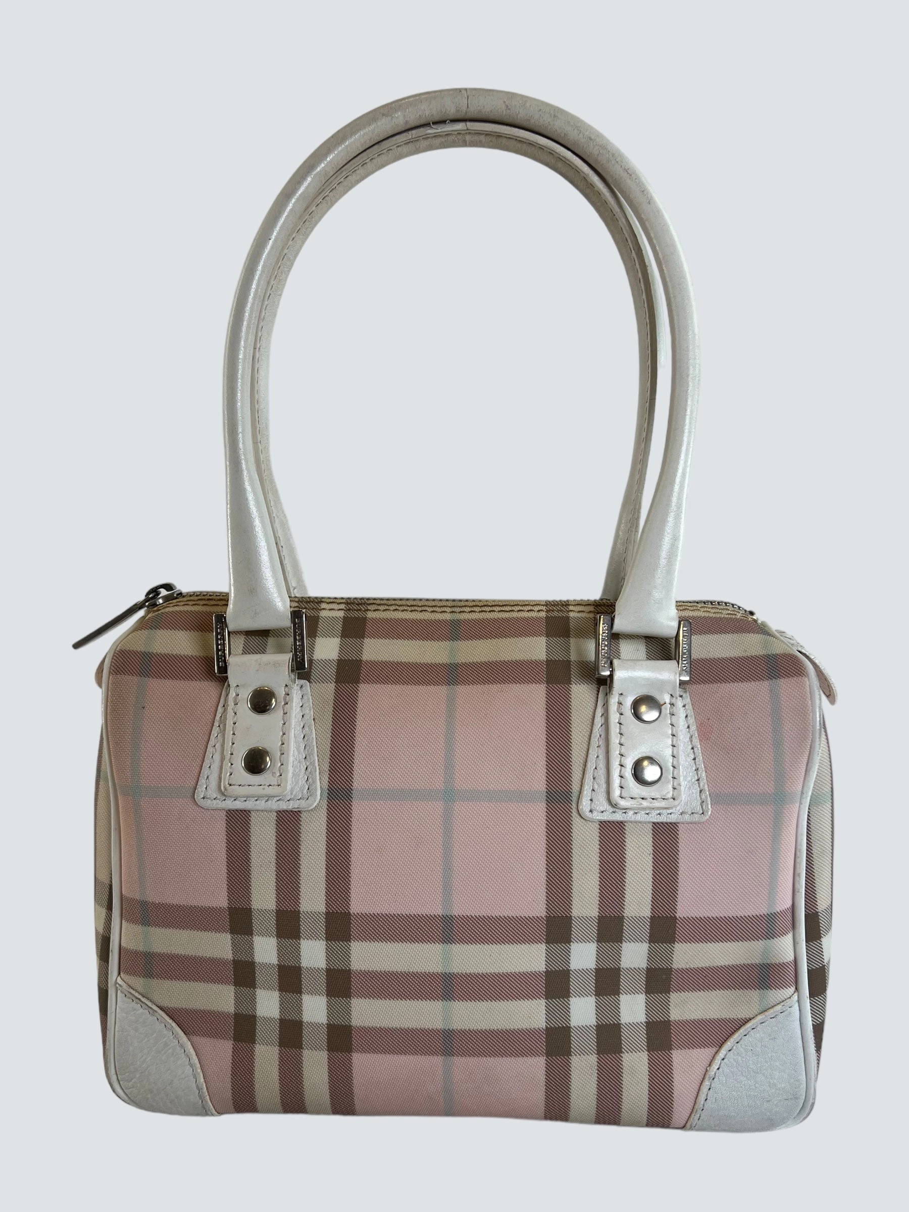 Burberry Pink Tote Vintage Checked Tote  Handbag