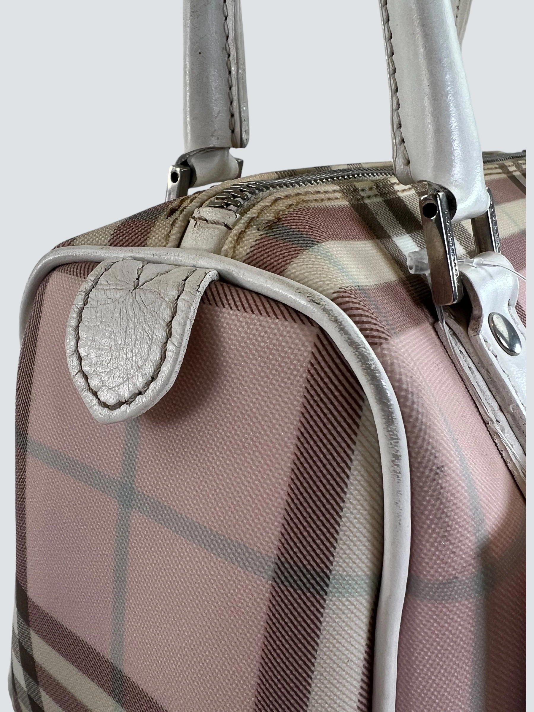 Burberry Pink Tote Vintage Checked Tote  Handbag