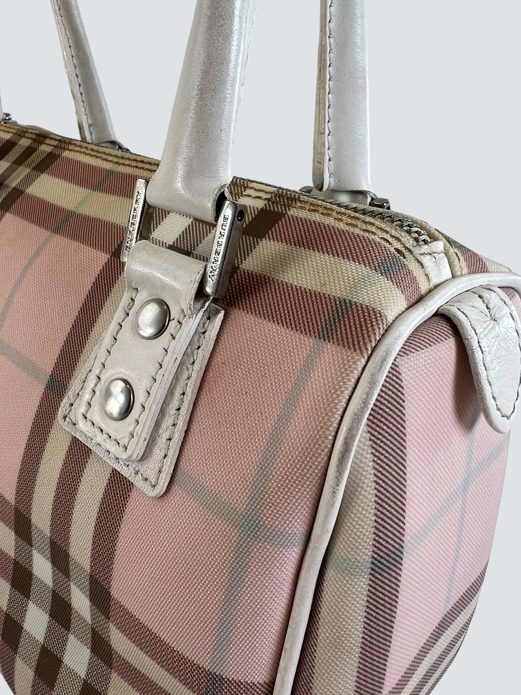 Burberry Pink Tote Vintage Checked Tote  Handbag