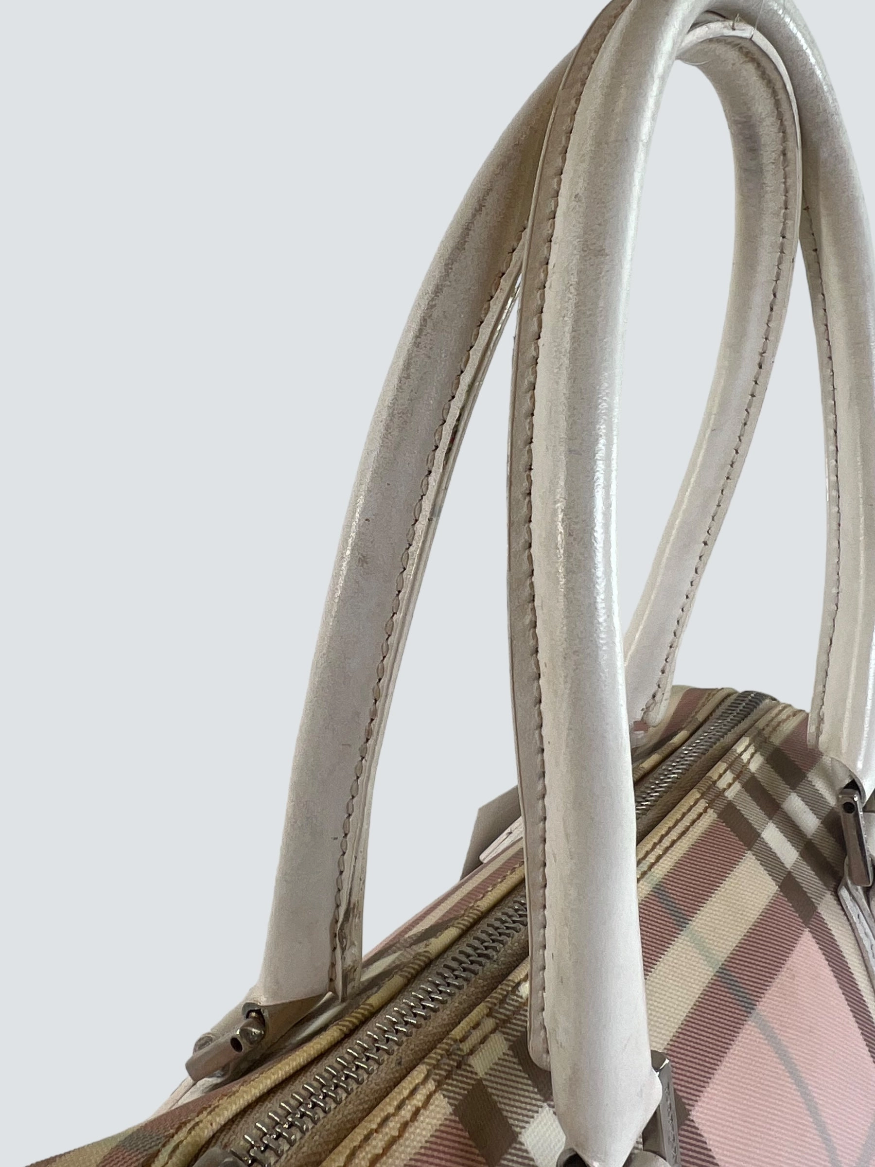 Burberry Pink Tote Vintage Checked Tote  Handbag