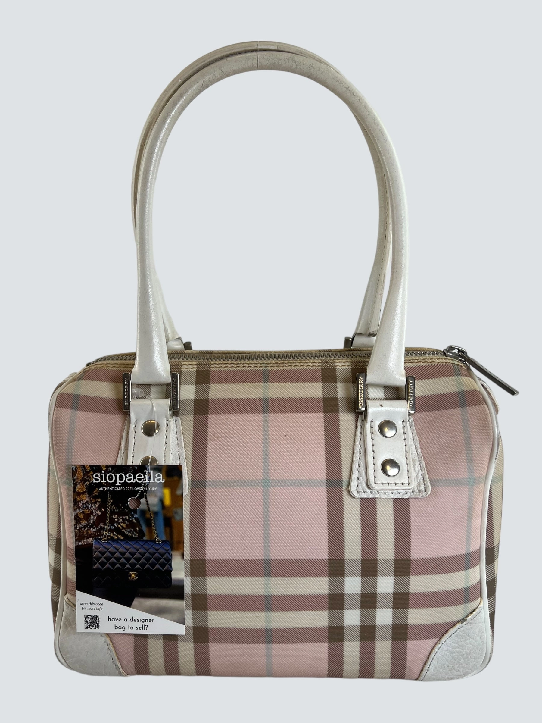 Burberry Pink Tote Vintage Checked Tote  Handbag