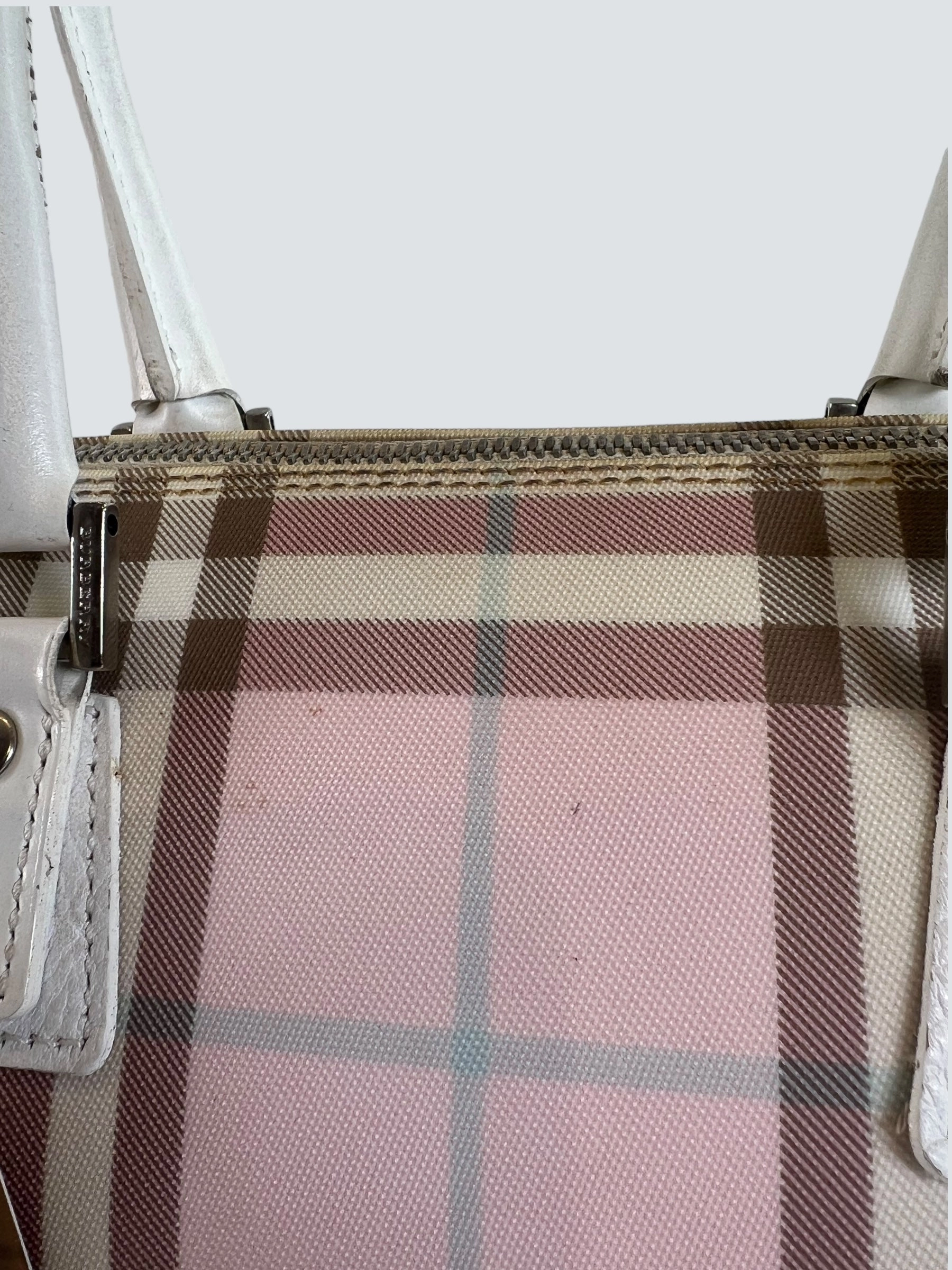 Burberry Pink Tote Vintage Checked Tote  Handbag