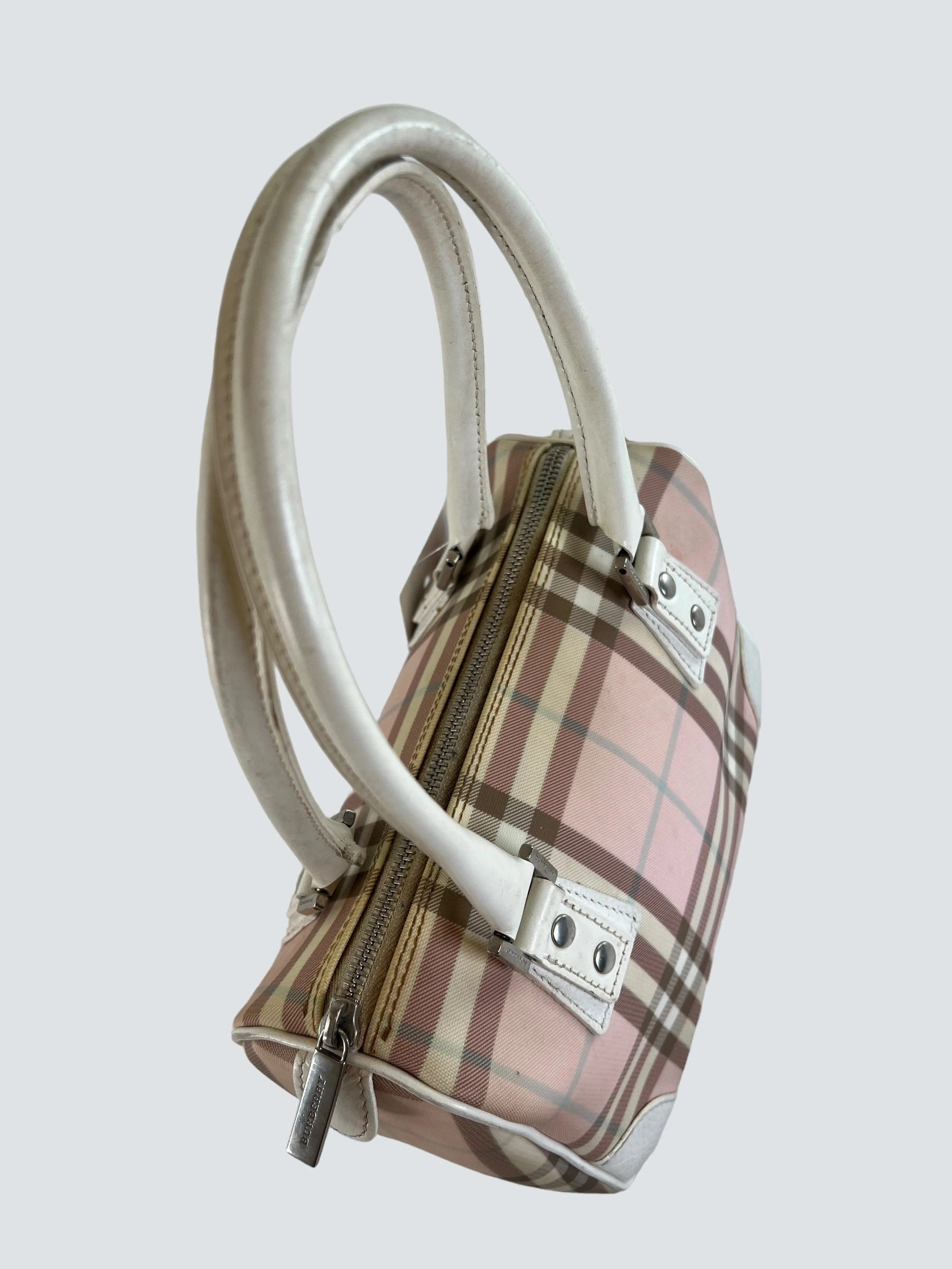 Burberry Pink Tote Vintage Checked Tote  Handbag