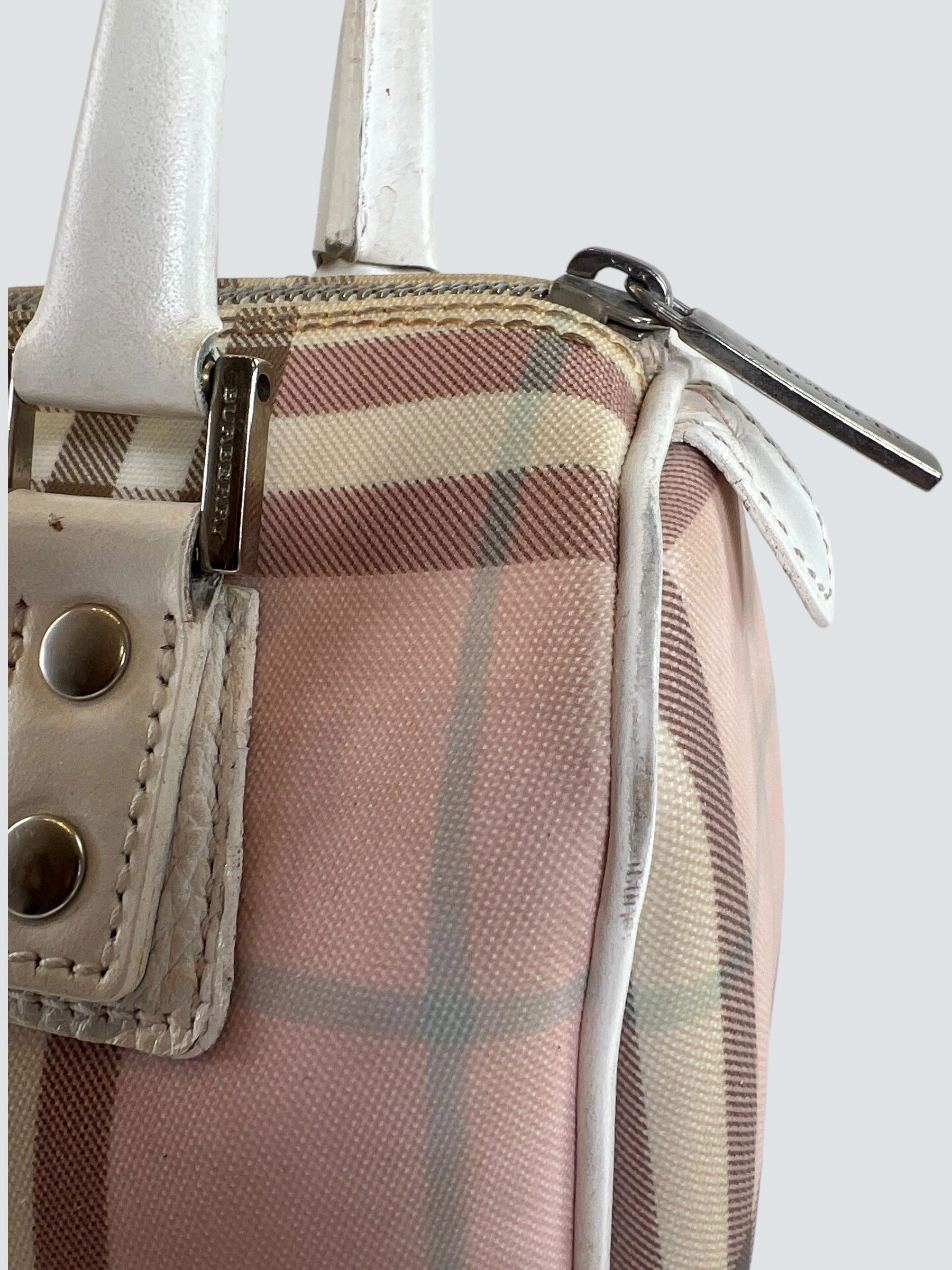 Burberry Pink Tote Vintage Checked Tote  Handbag