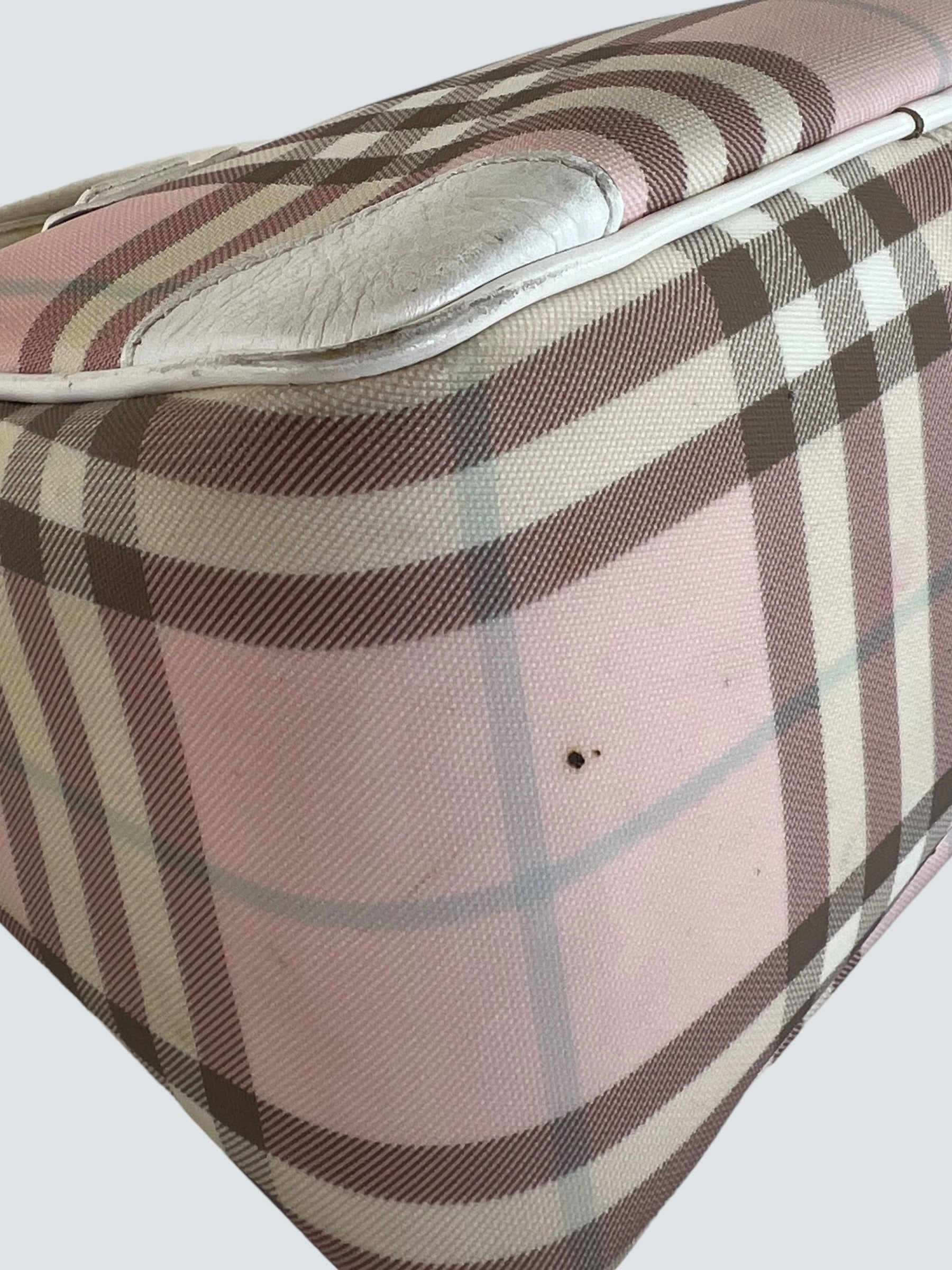 Burberry Pink Tote Vintage Checked Tote  Handbag