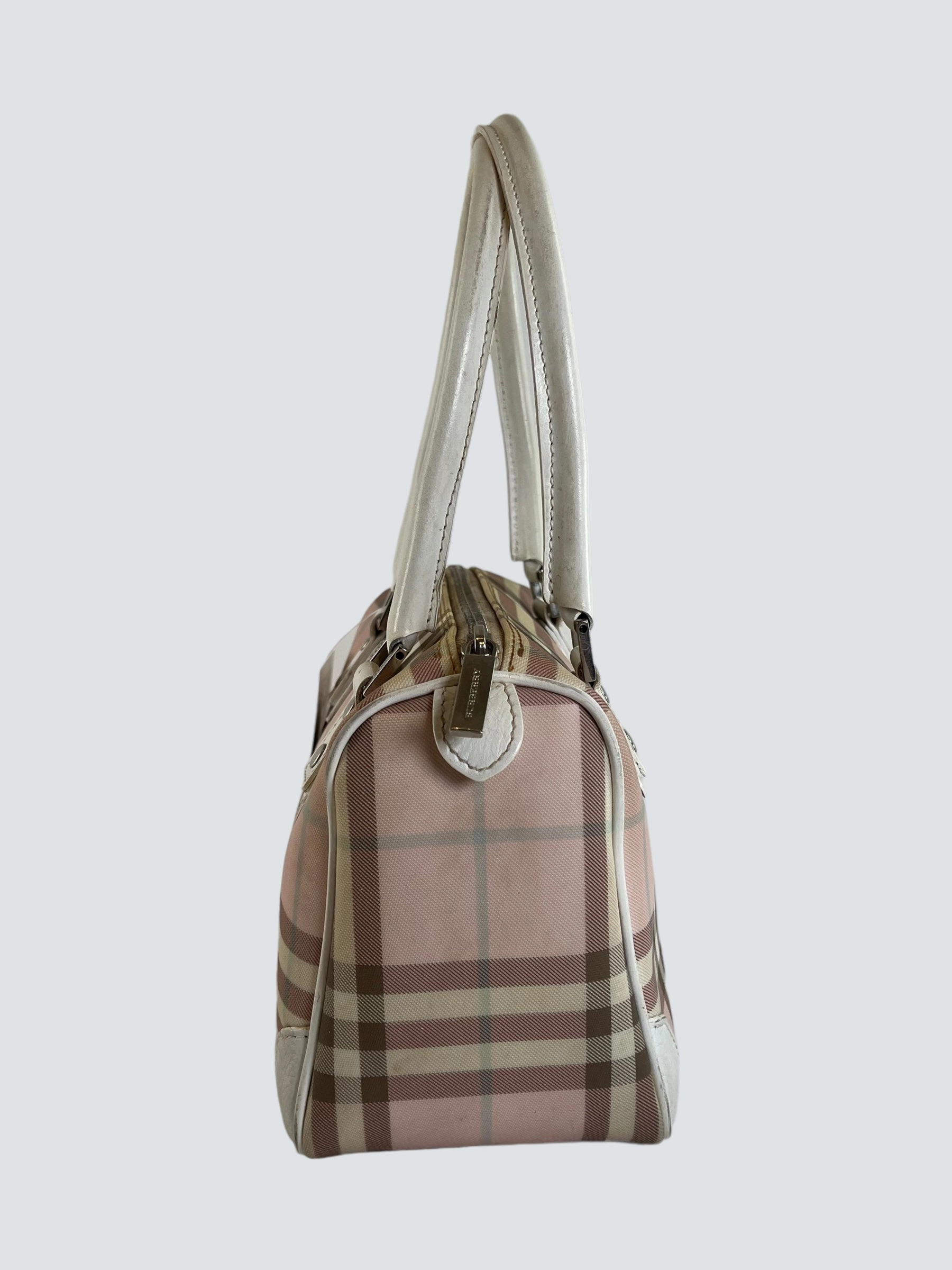 Burberry Pink Tote Vintage Checked Tote  Handbag