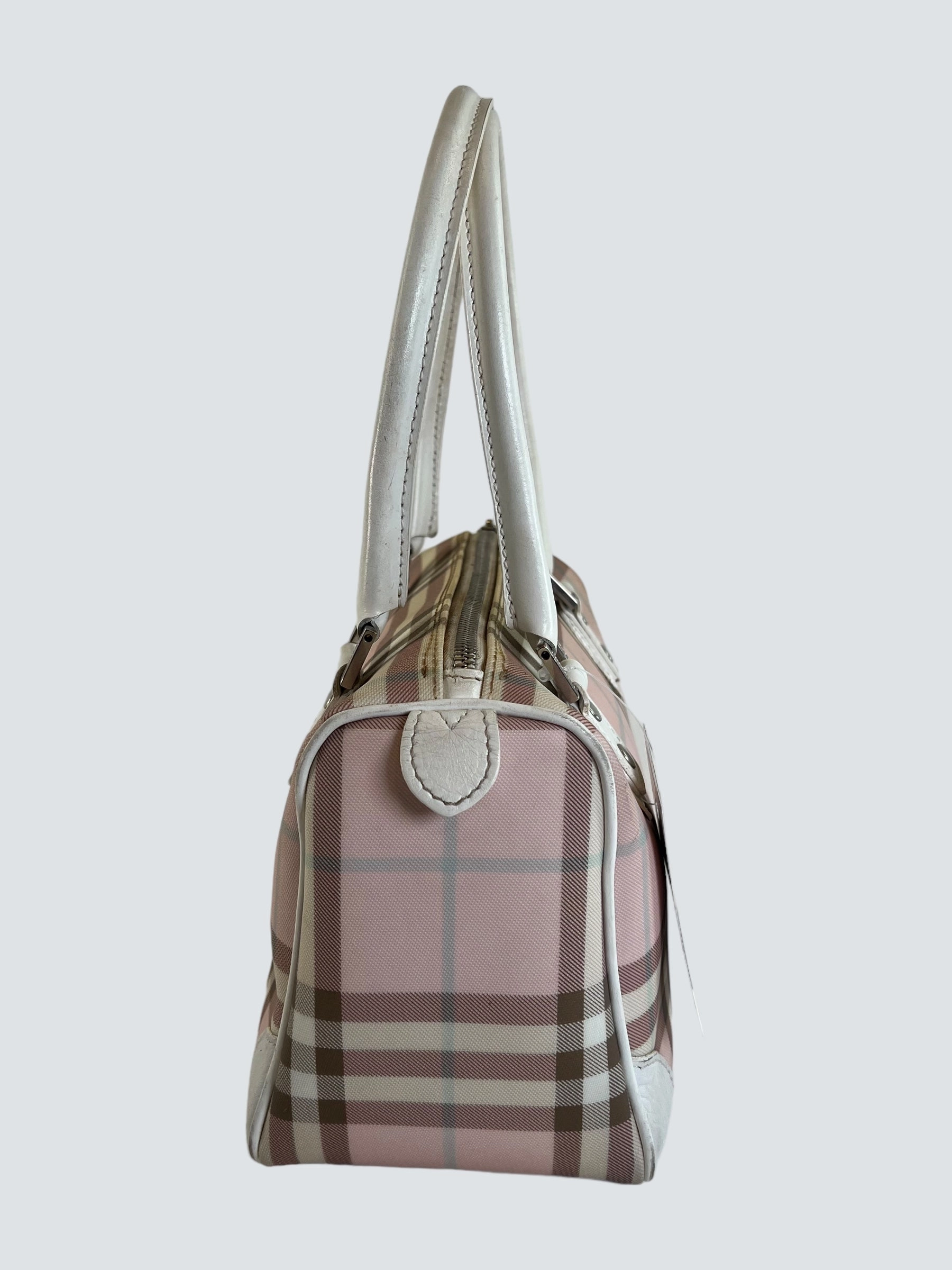 Burberry Pink Tote Vintage Checked Tote  Handbag