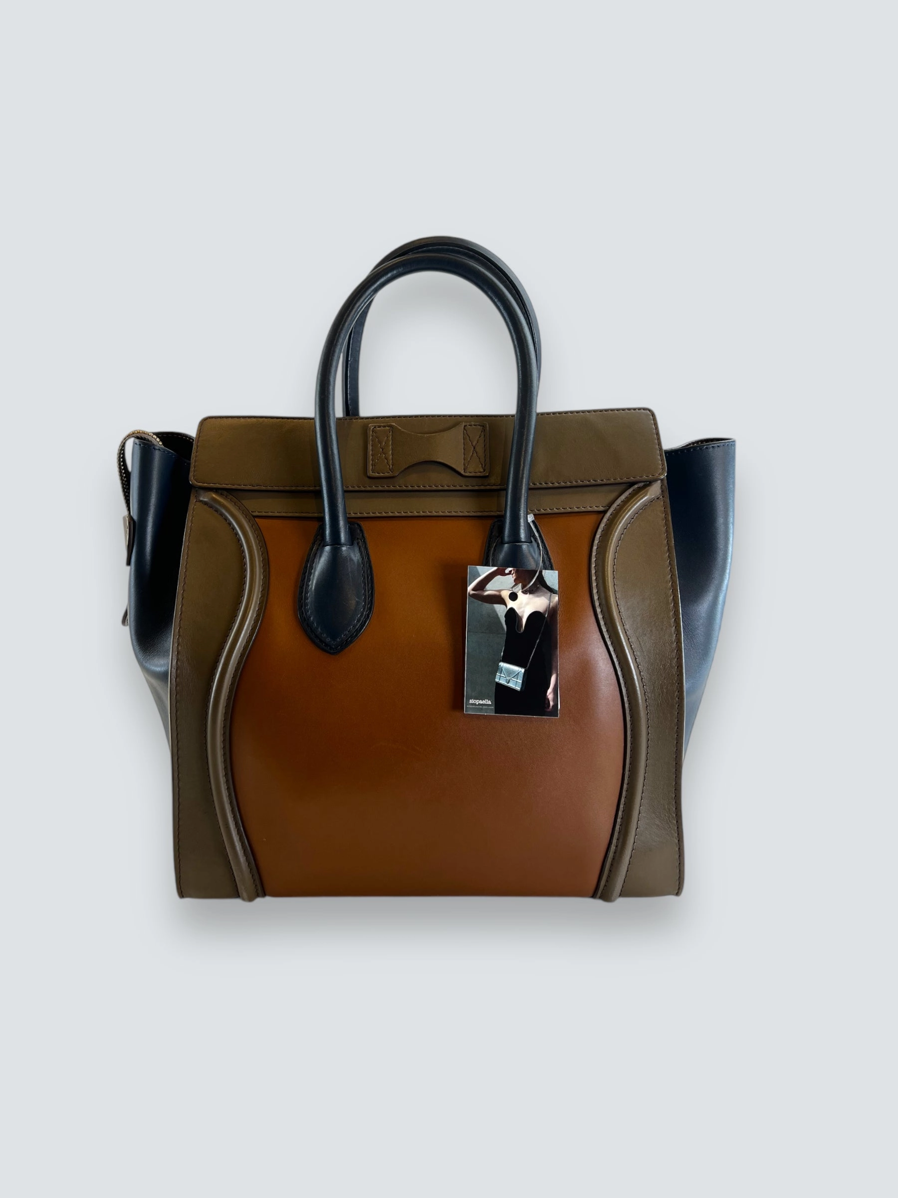 Celine Multi Colour Calf Leather Phantom Luggage Tote Handbag