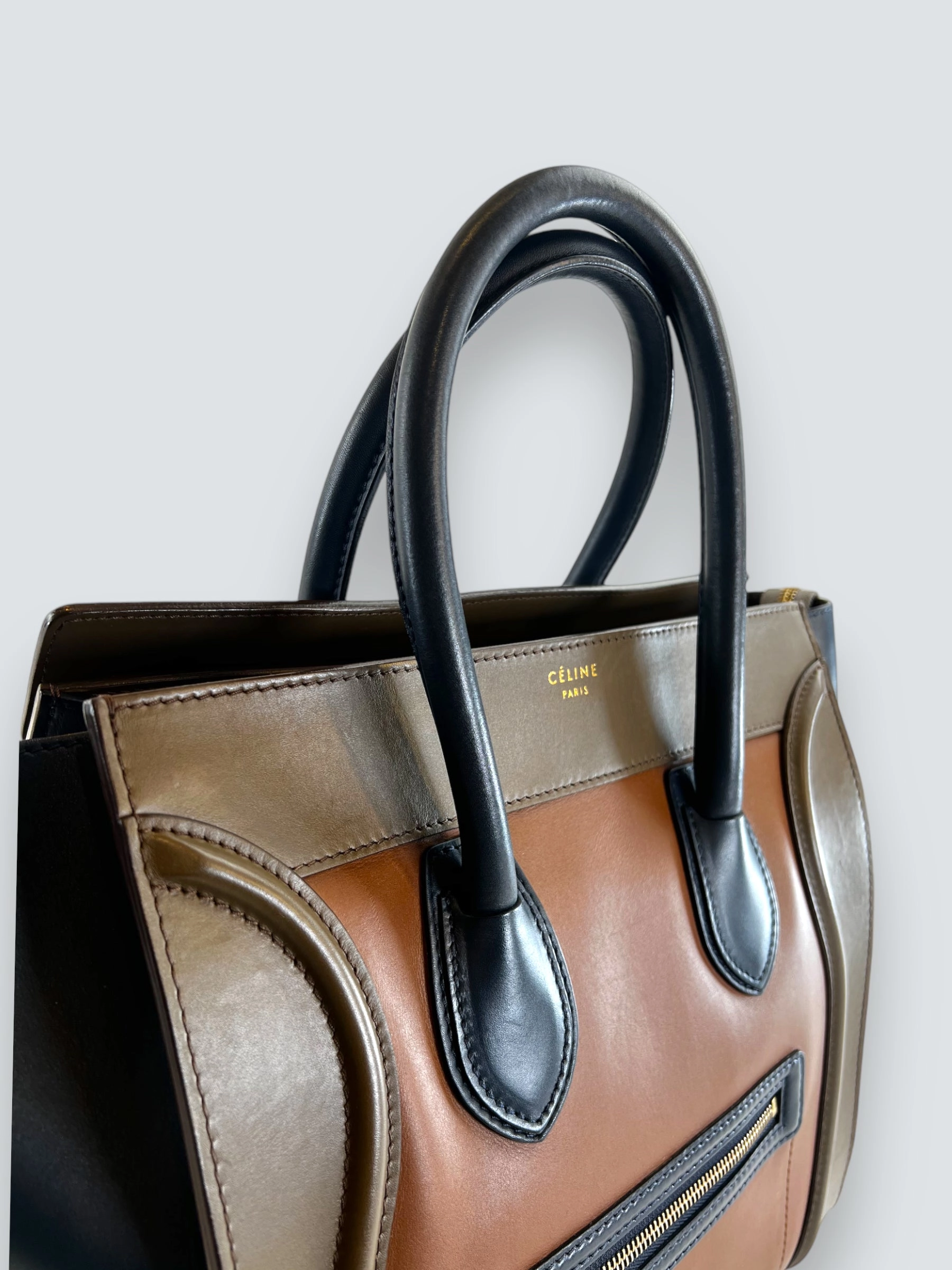Celine Multi Colour Calf Leather Phantom Luggage Tote Handbag