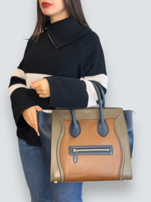 Celine Multi Colour Calf Leather Phantom Luggage Tote Handbag