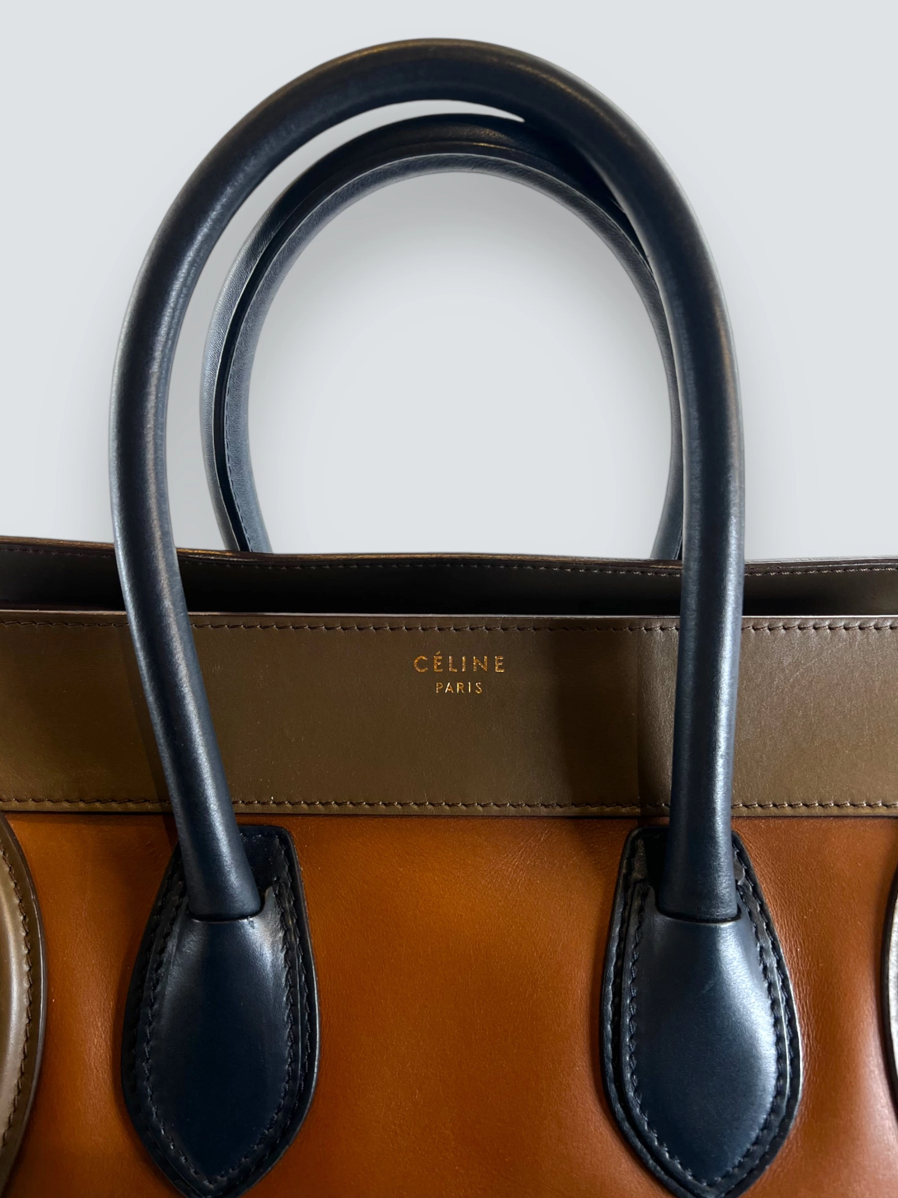 Celine Multi Colour Calf Leather Phantom Luggage Tote Handbag