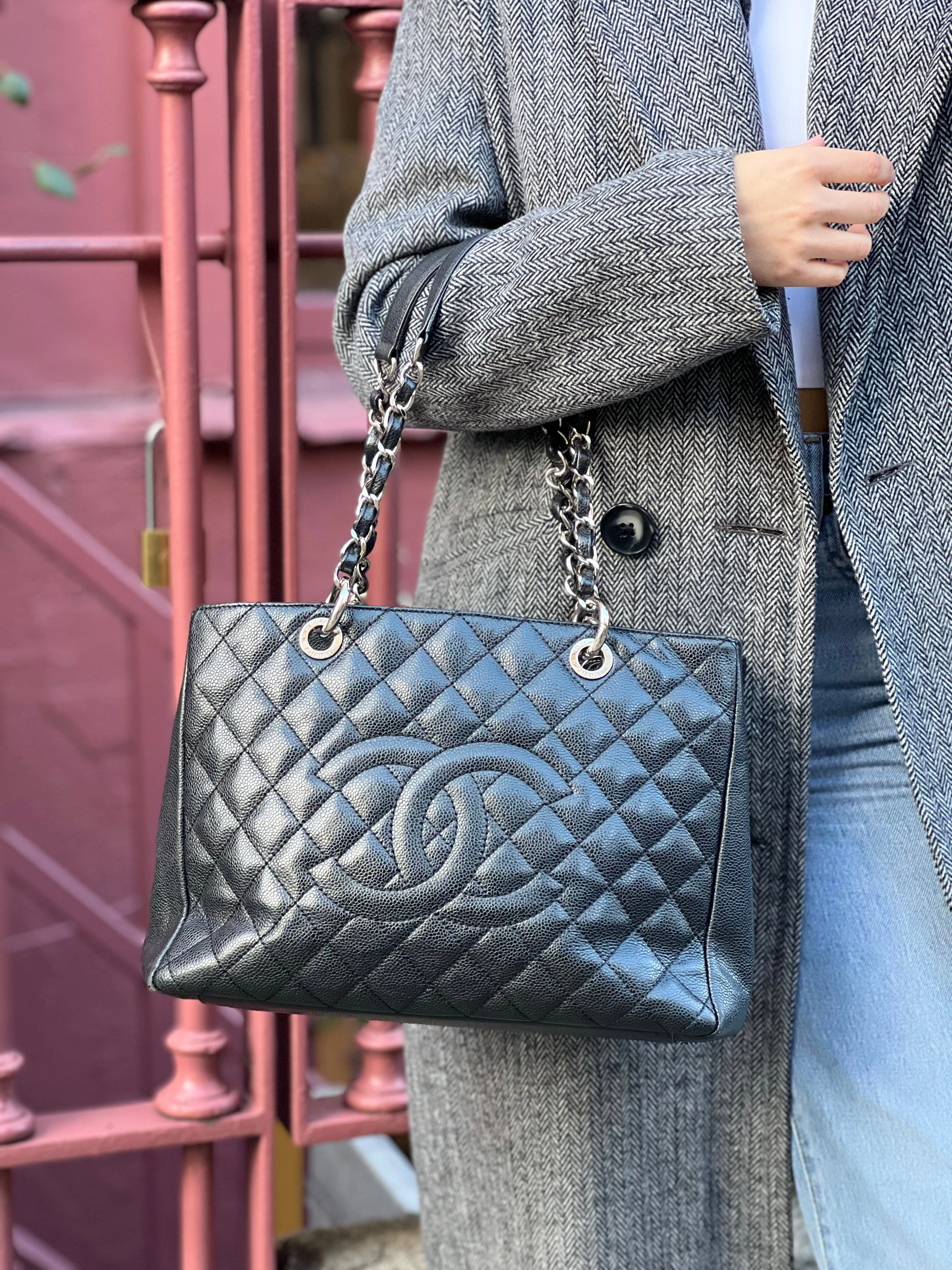 Chanel Black Caviar Leather GST Tote