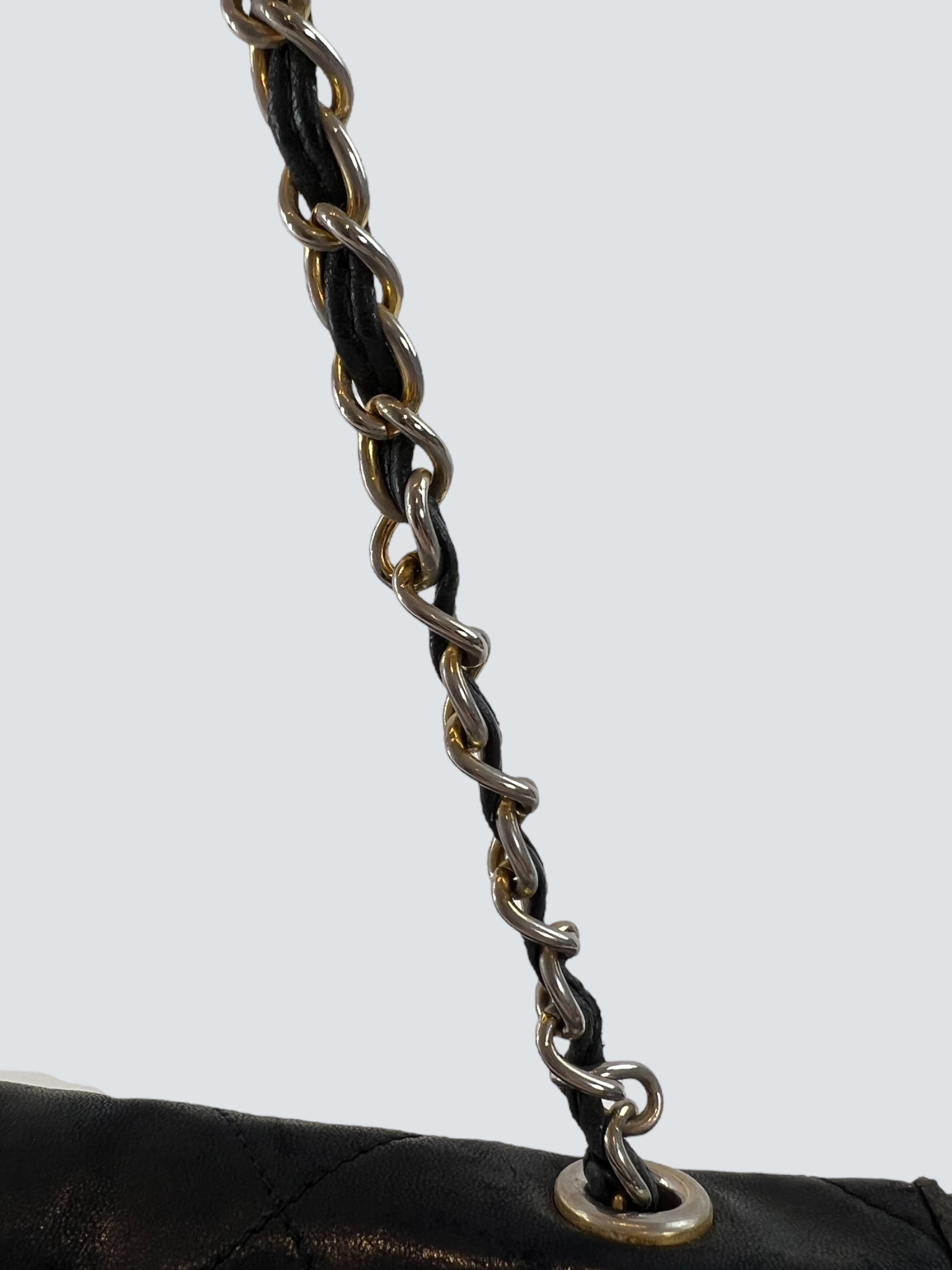 Chanel Black Lamskin Vintage Shoulder Handbag