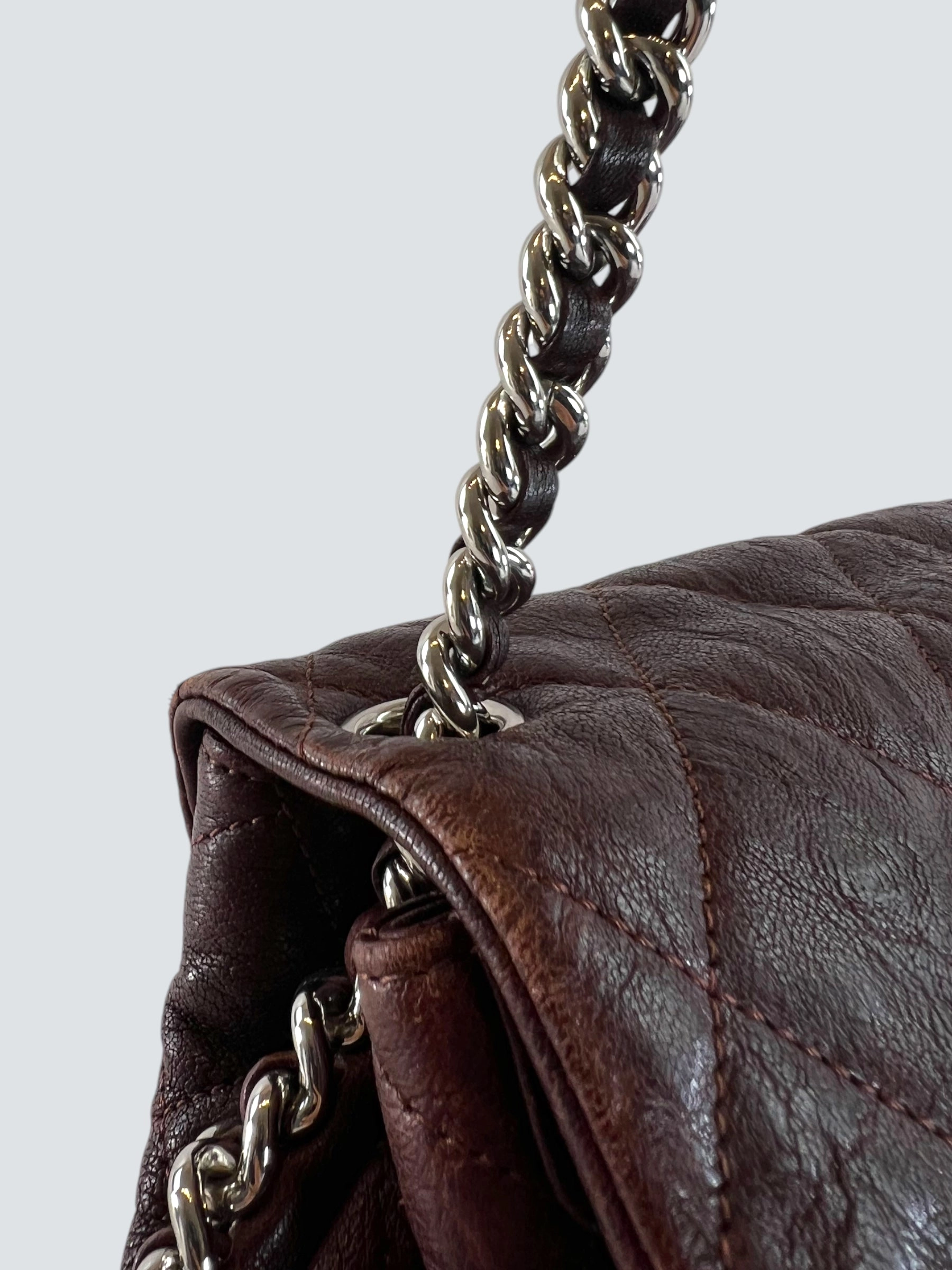 Chanel Burgundy Leather Chain Around Shoulder Bag