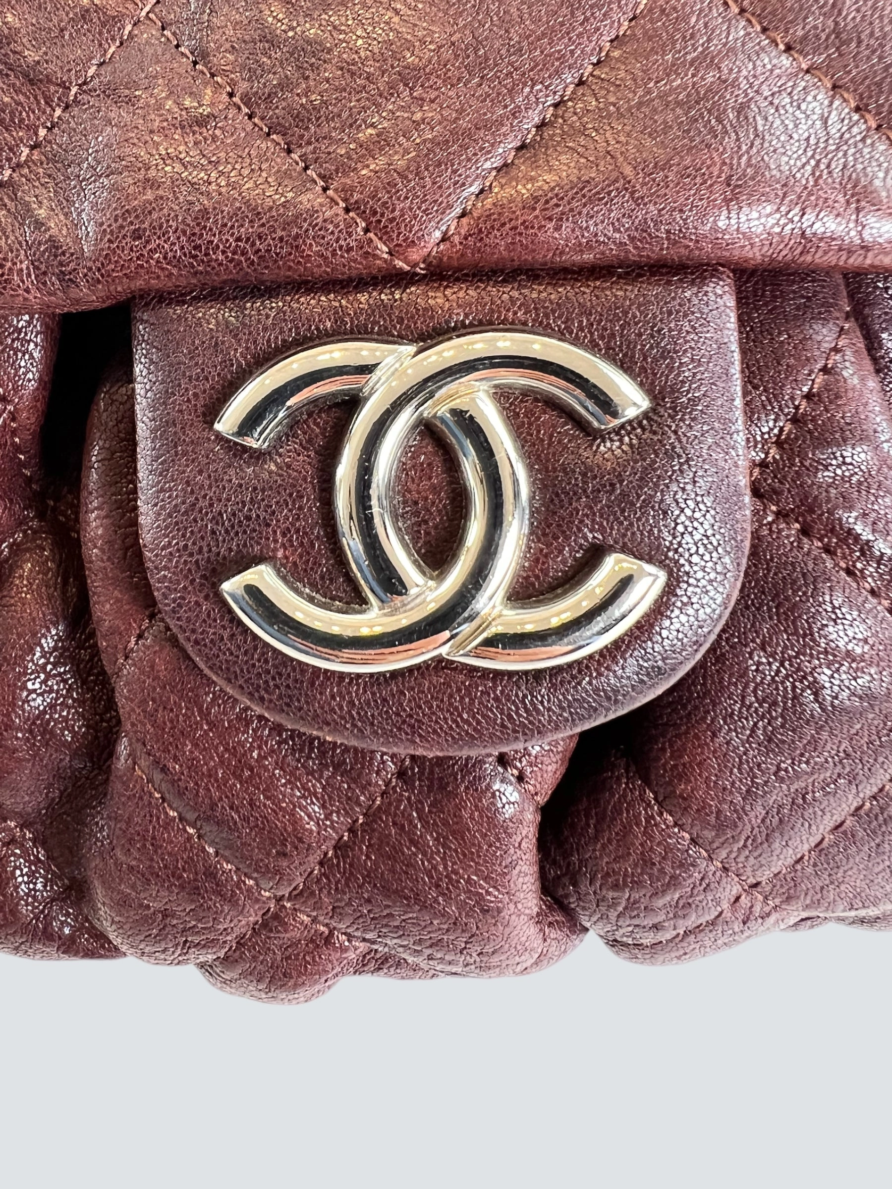 Chanel Burgundy Leather Chain Around Shoulder Bag
