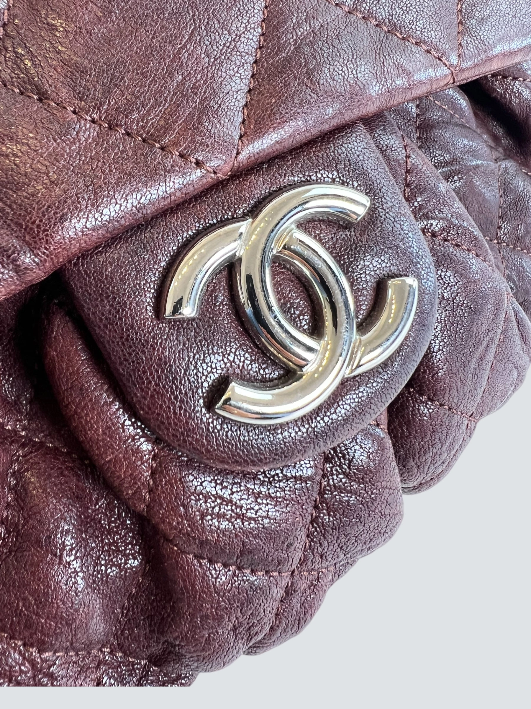 Chanel Burgundy Leather Chain Around Shoulder Bag