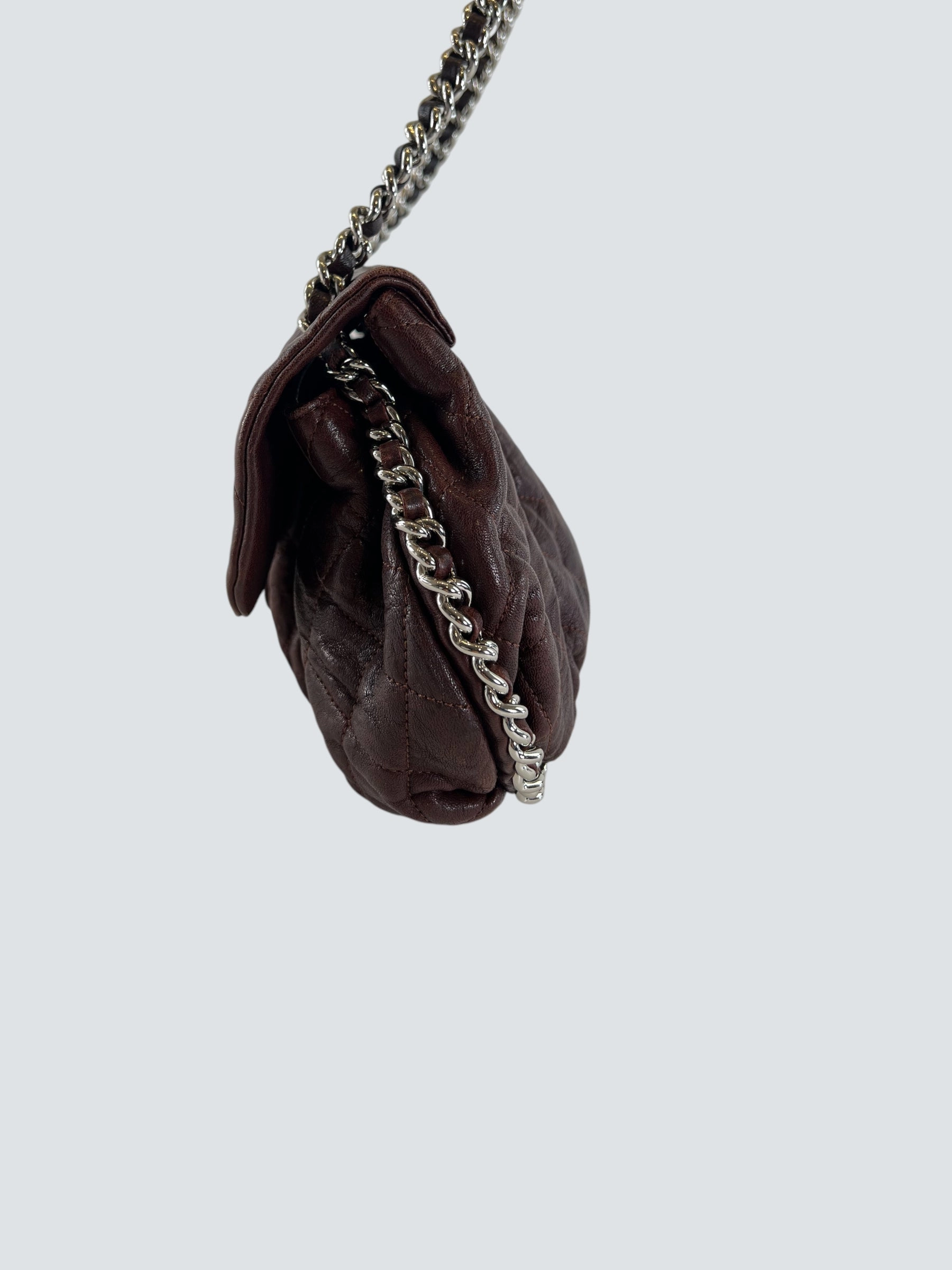 Chanel Burgundy Leather Chain Around Shoulder Bag