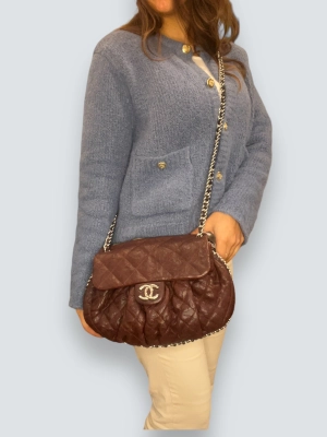 Chanel Burgundy Leather Chain Around Shoulder Bag