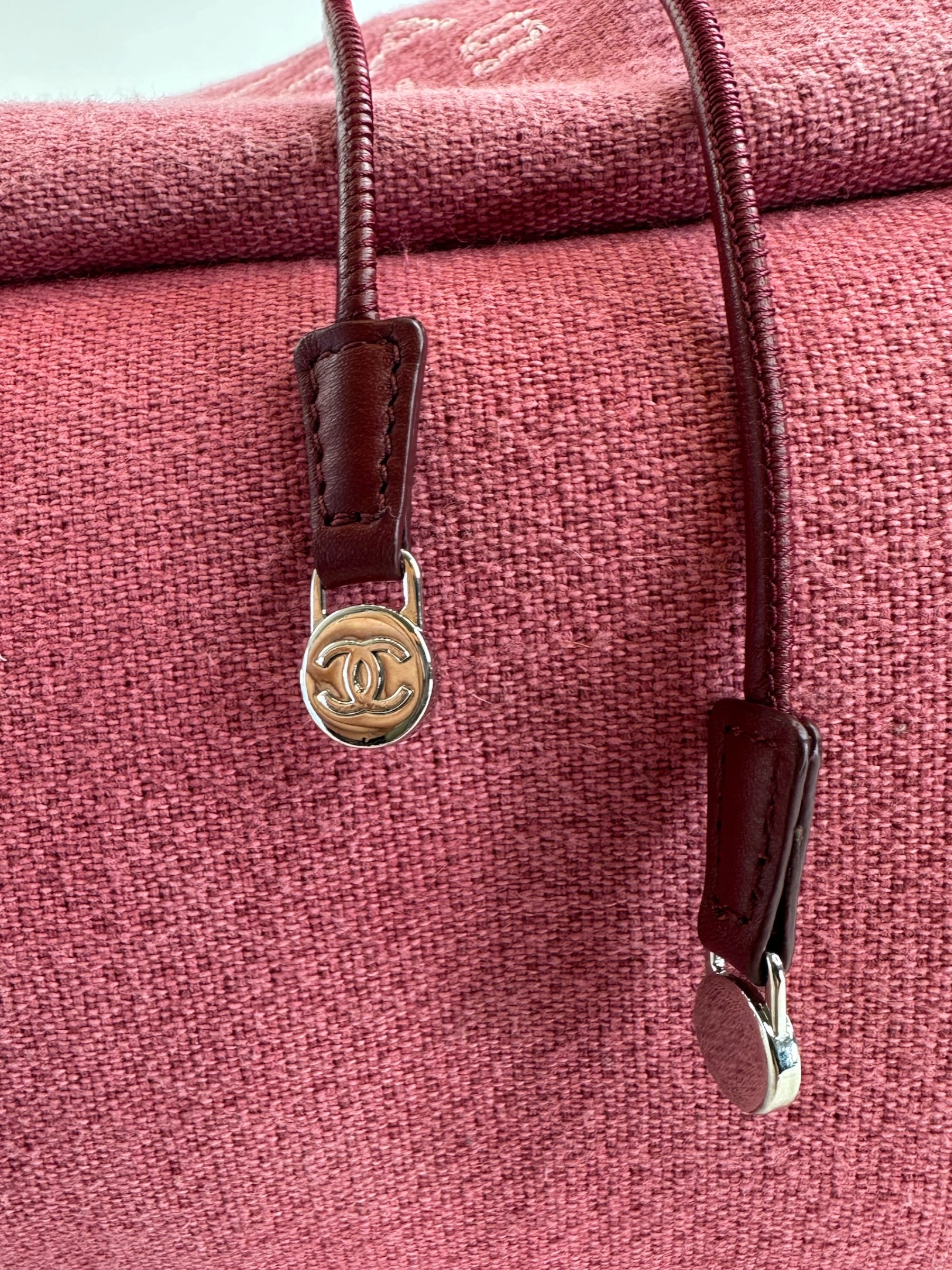 Chanel Red Tweed and Leather Backpack