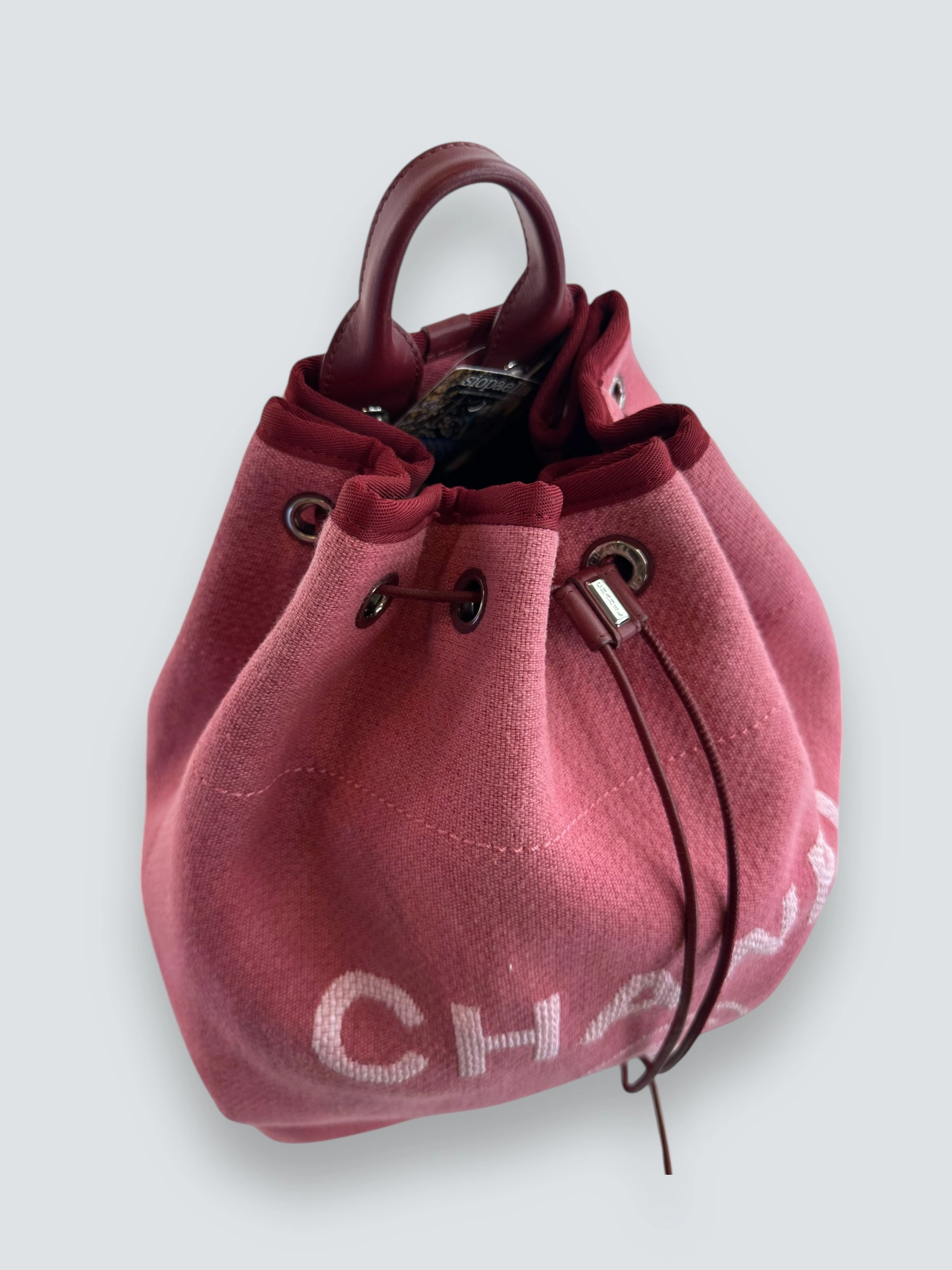 Chanel Red Tweed and Leather Backpack