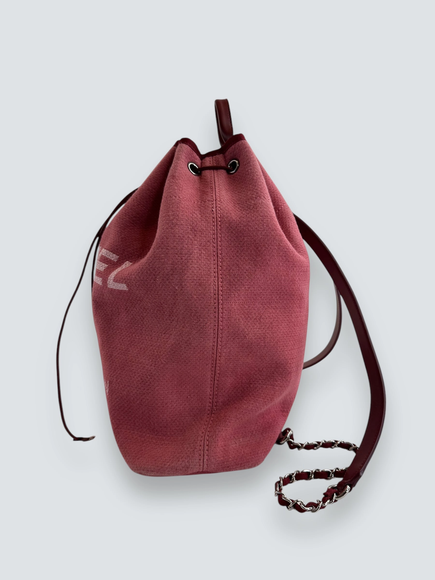 Chanel Red Tweed and Leather Backpack