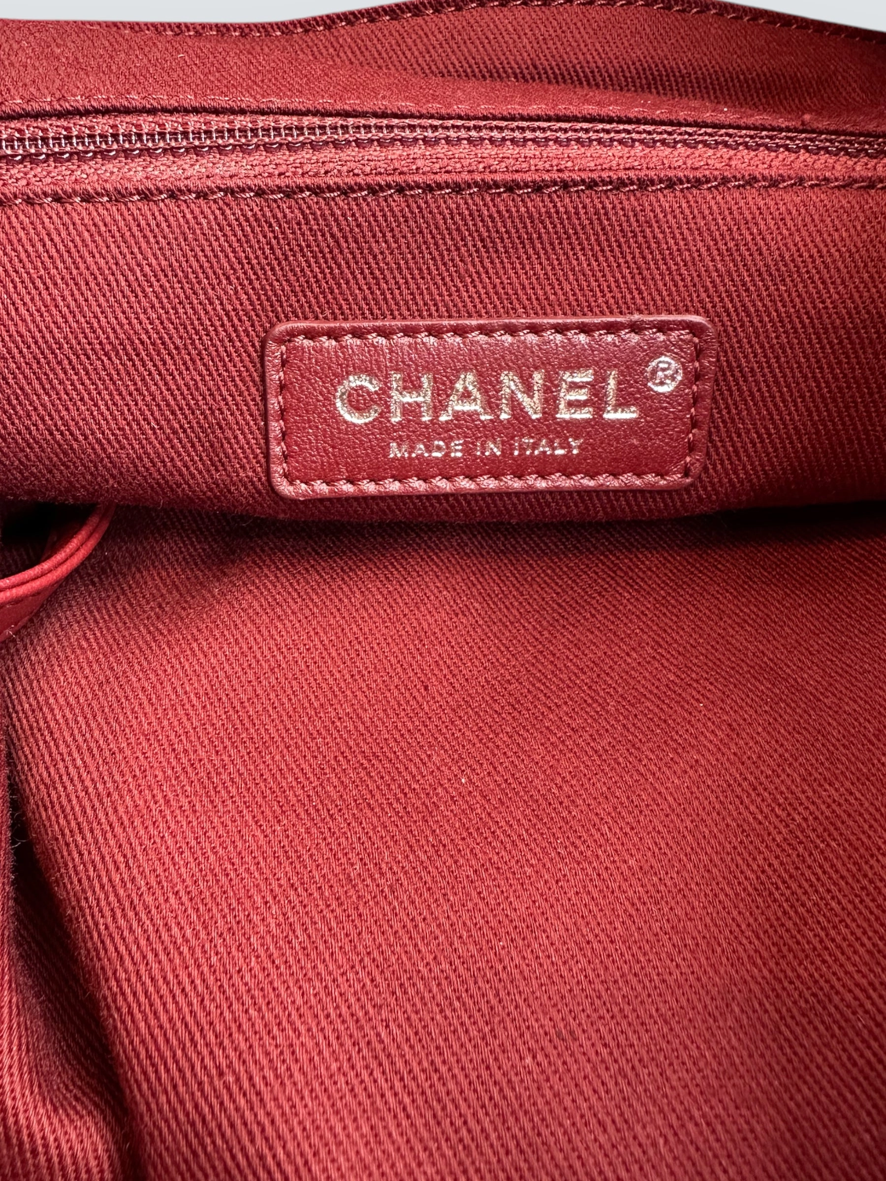 Chanel Red Tweed and Leather Backpack