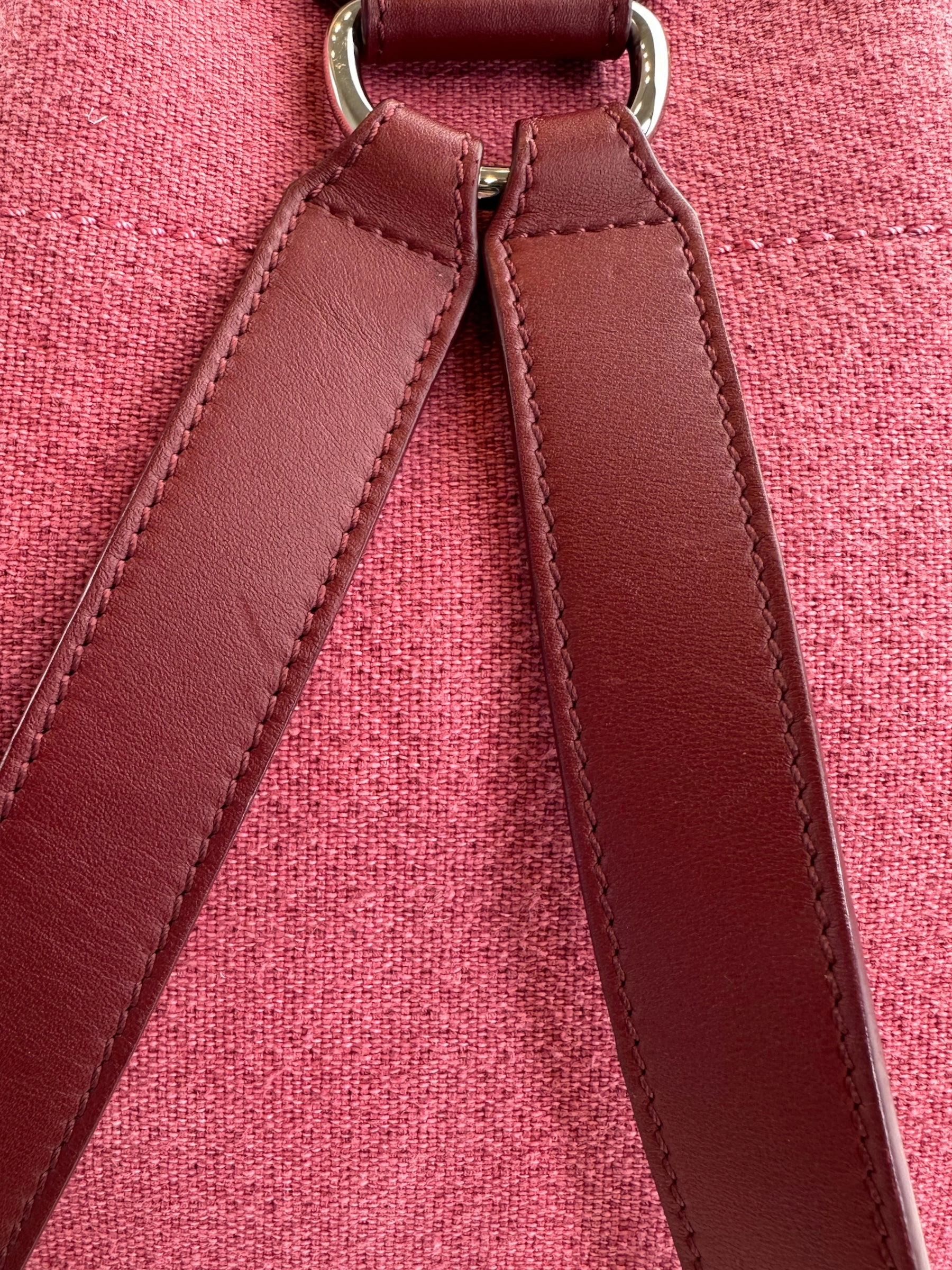 Chanel Red Tweed and Leather Backpack