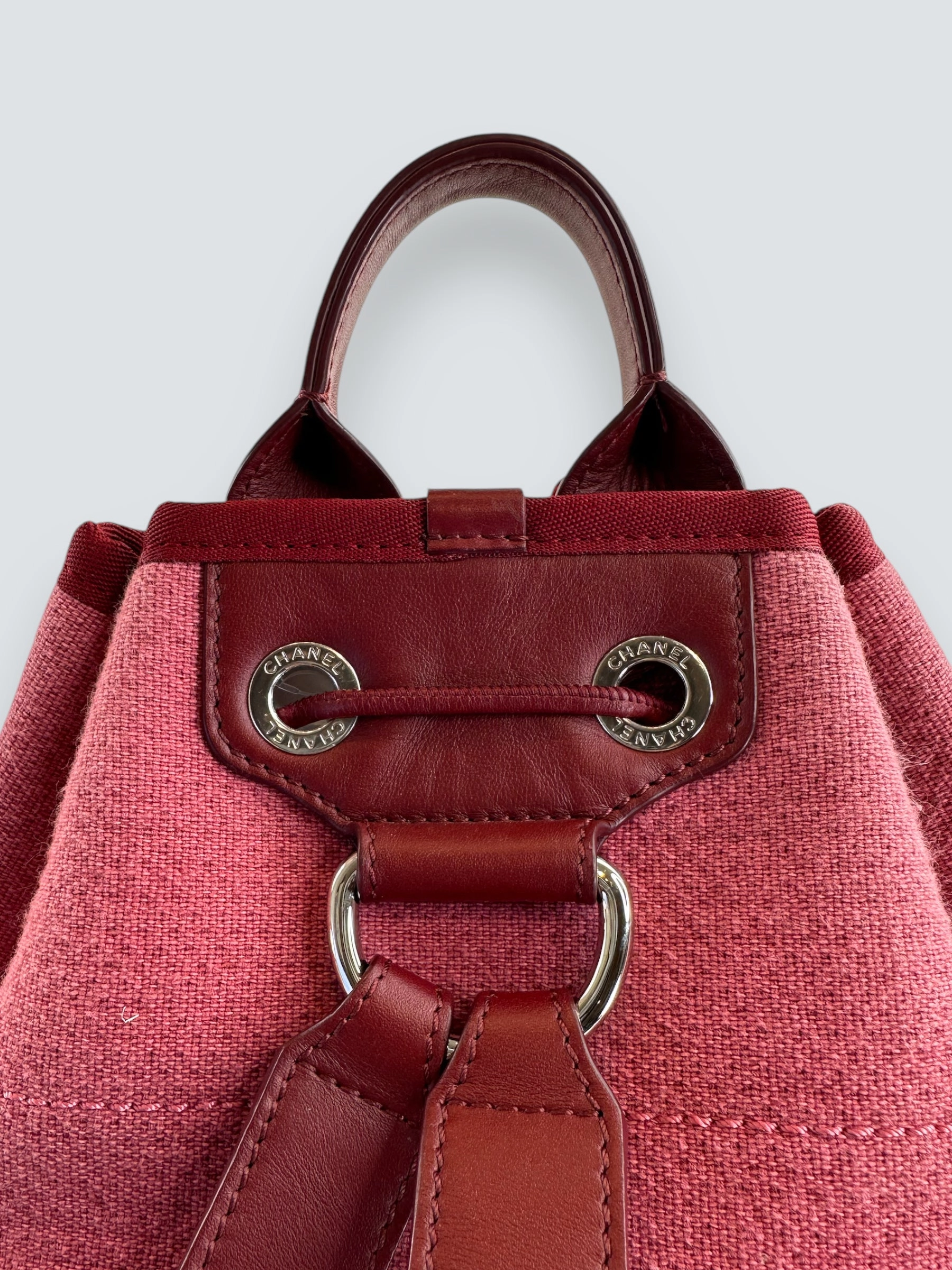 Chanel Red Tweed and Leather Backpack