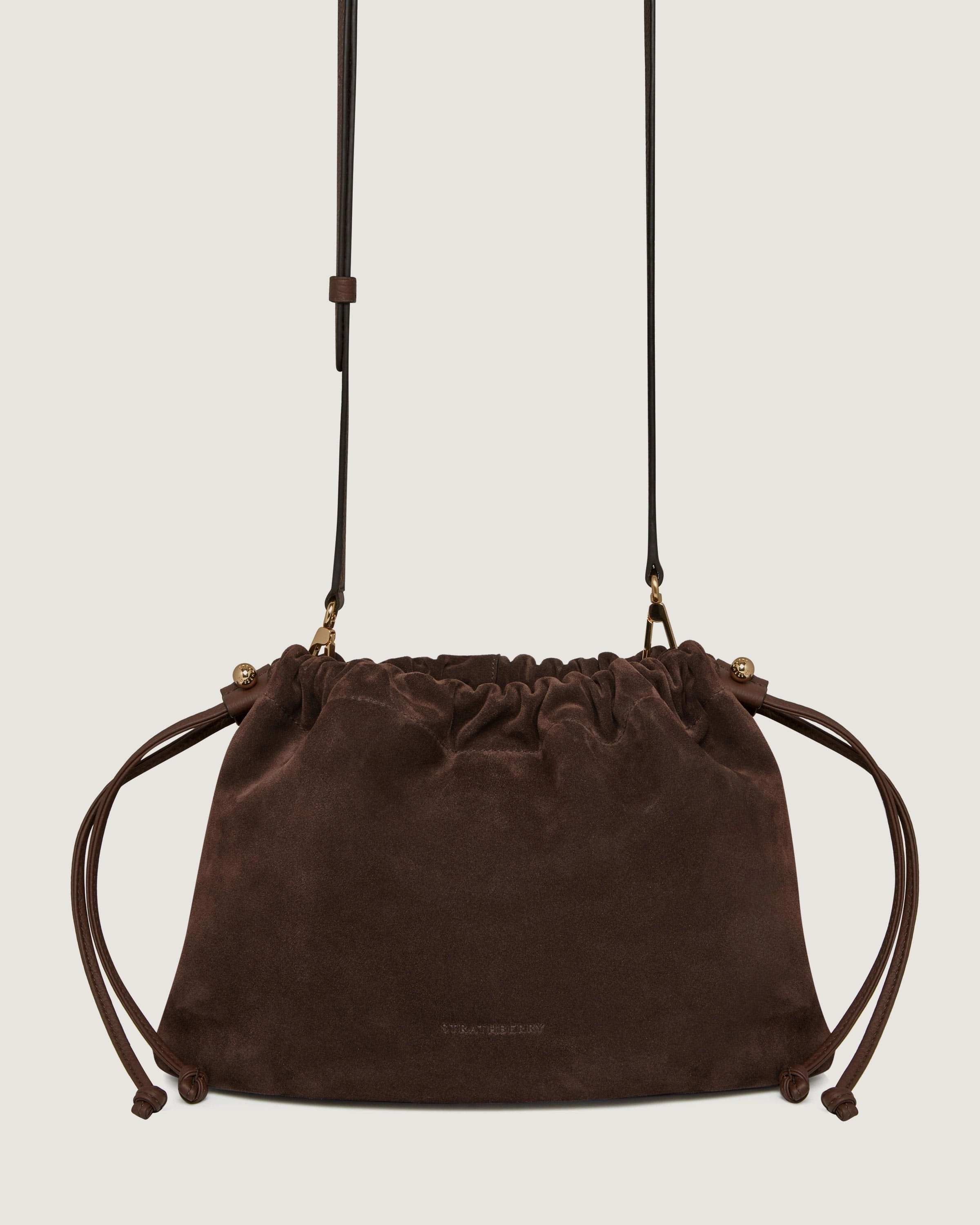 Charlotte Midi Drawstring - Chocolate Suede