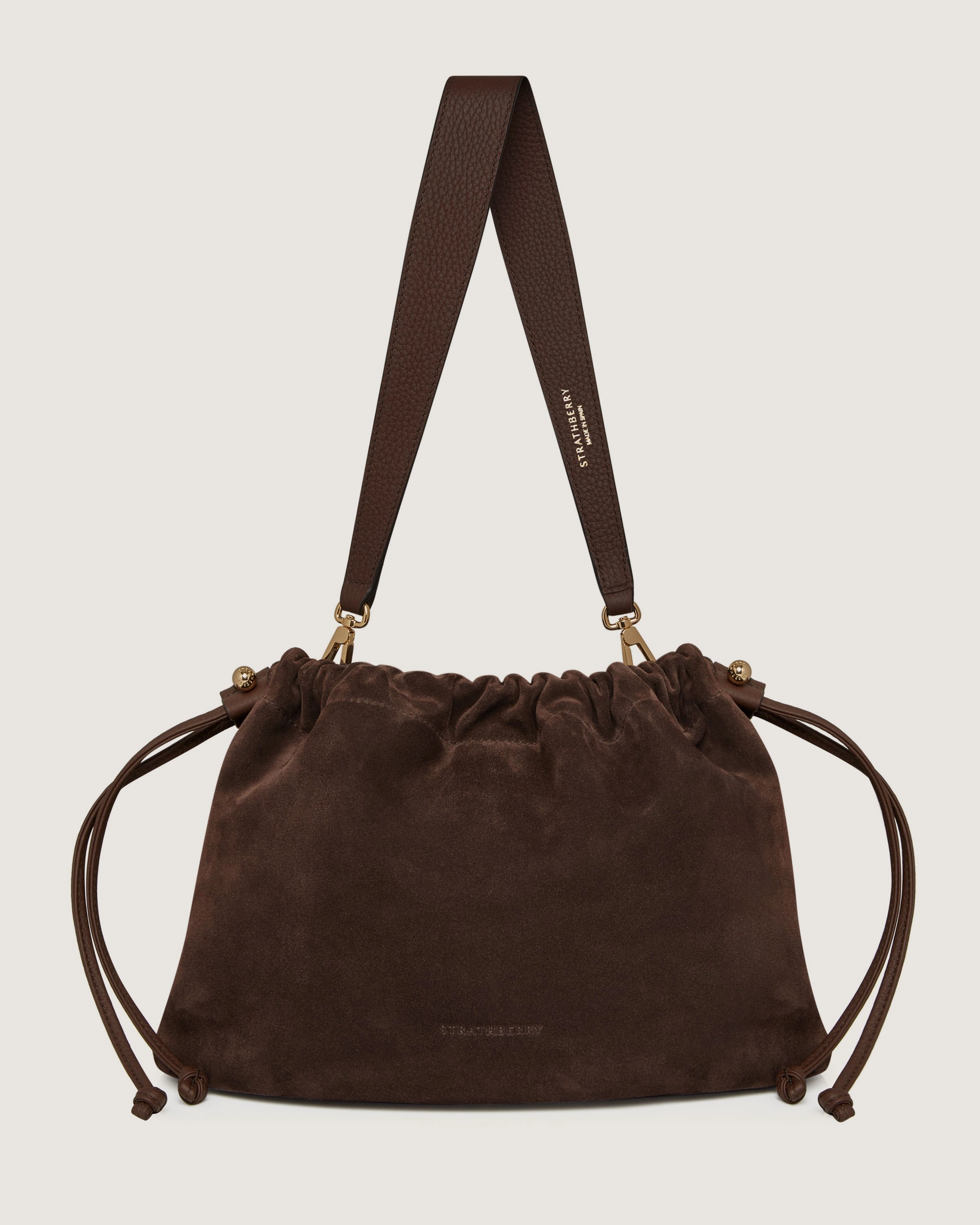 Charlotte Midi Drawstring - Chocolate Suede