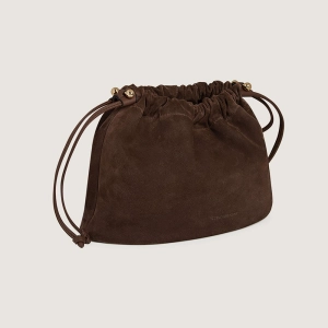 Charlotte Midi Drawstring - Chocolate Suede
