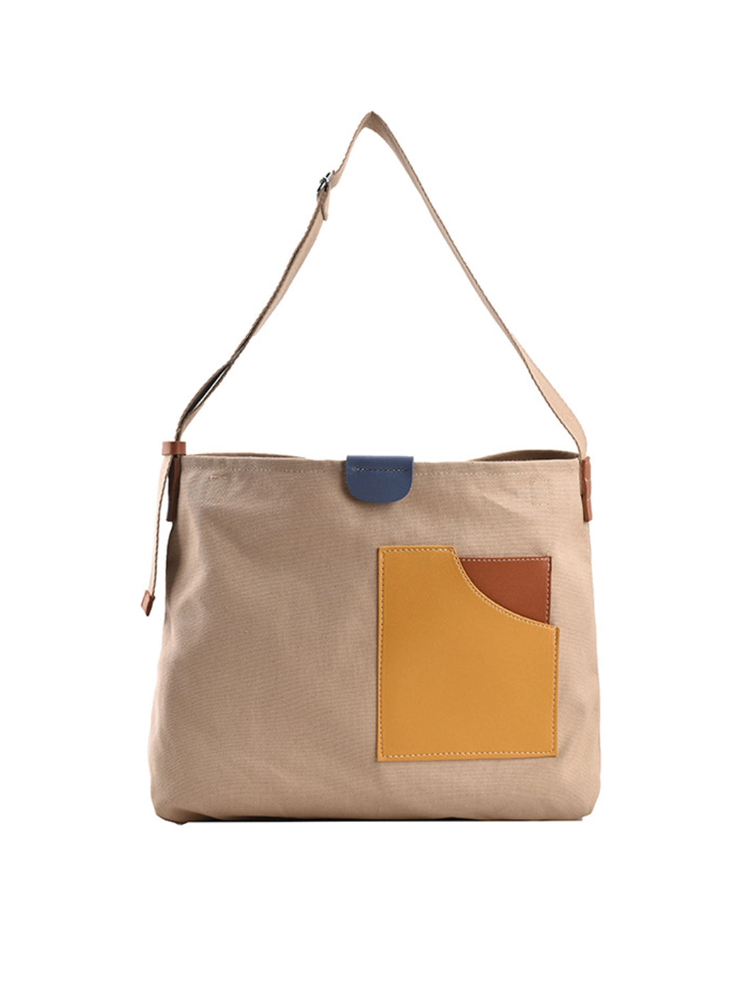 Chic Colorblock Canvas Tote Bag