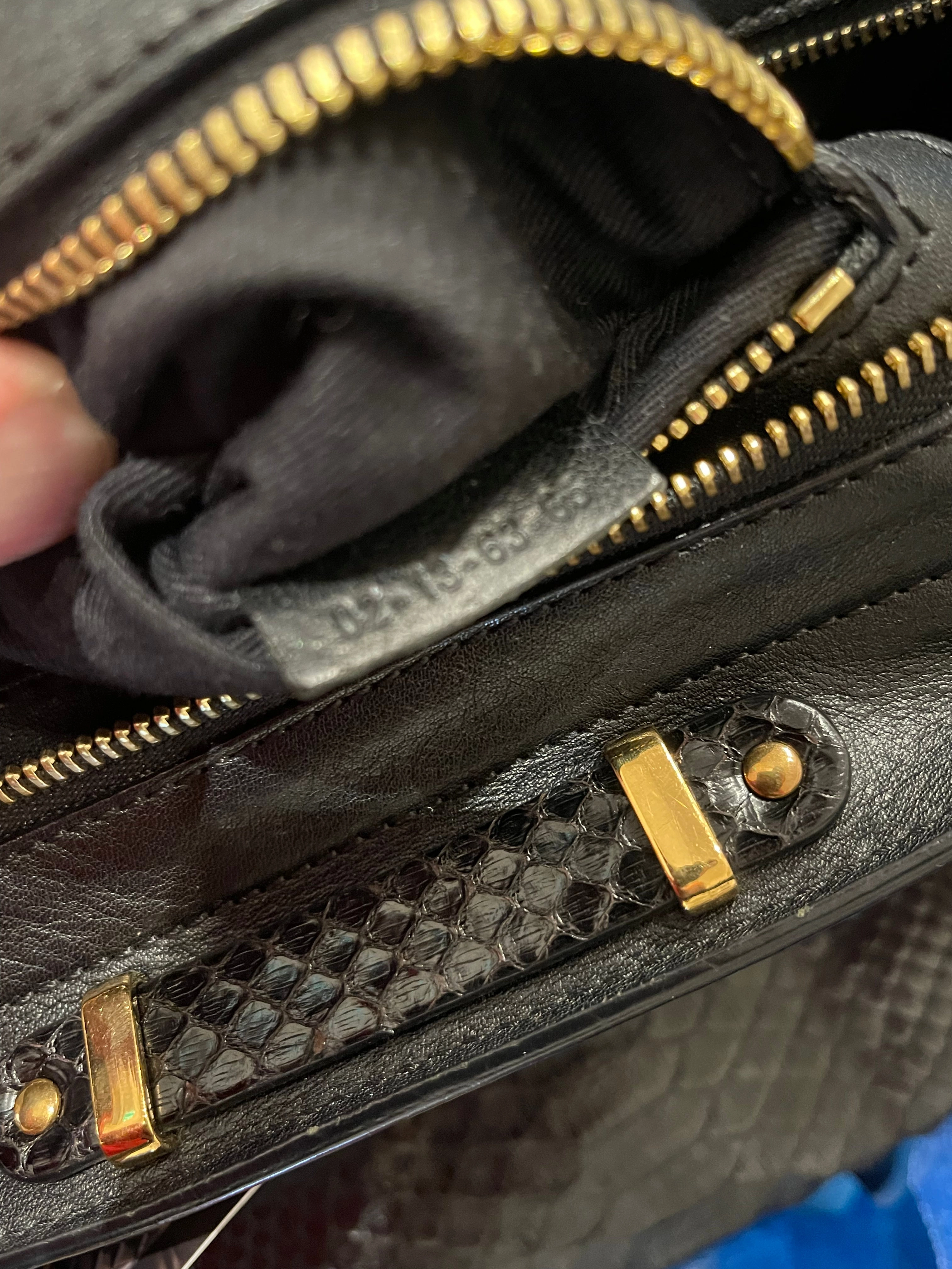 Chloe Black Leather & Python Alice Tote