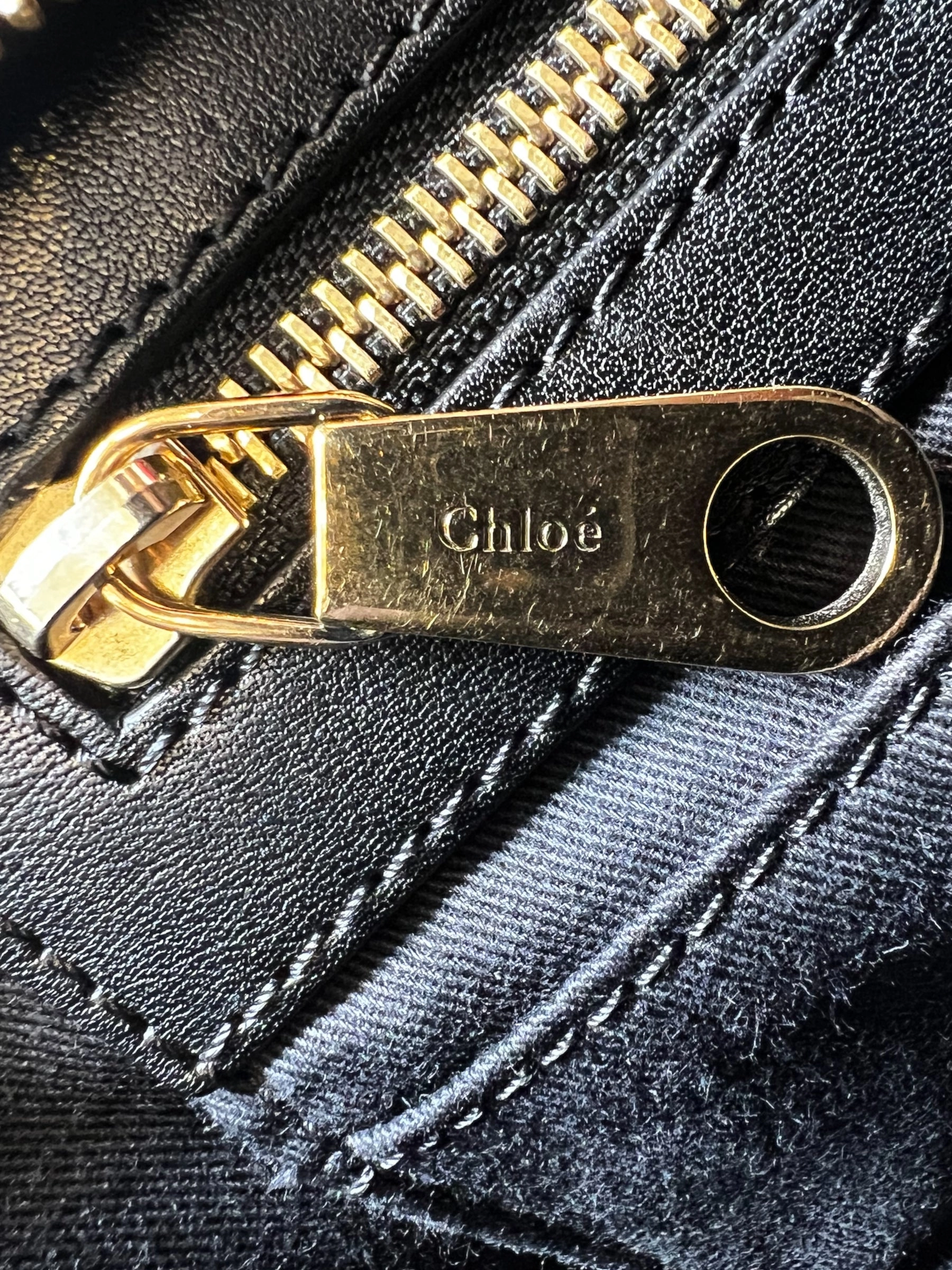 Chloe Black Leather & Python Alice Tote