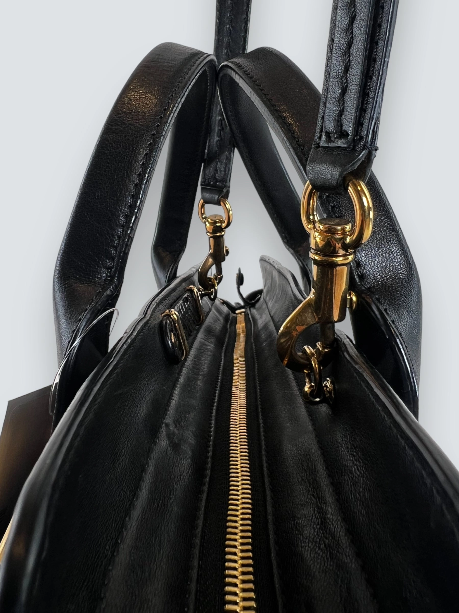 Chloe Black Leather & Python Alice Tote