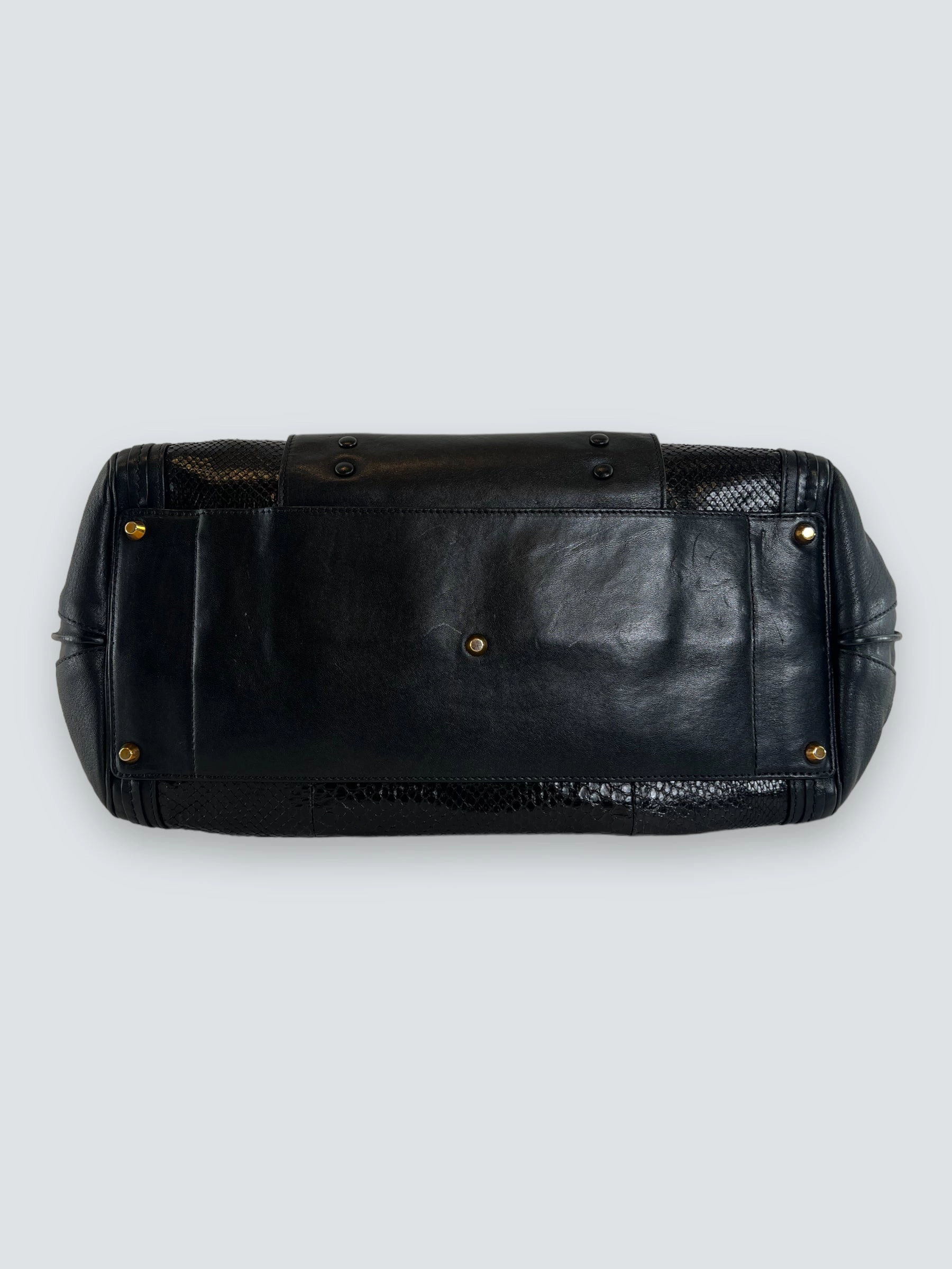 Chloe Black Leather & Python Alice Tote