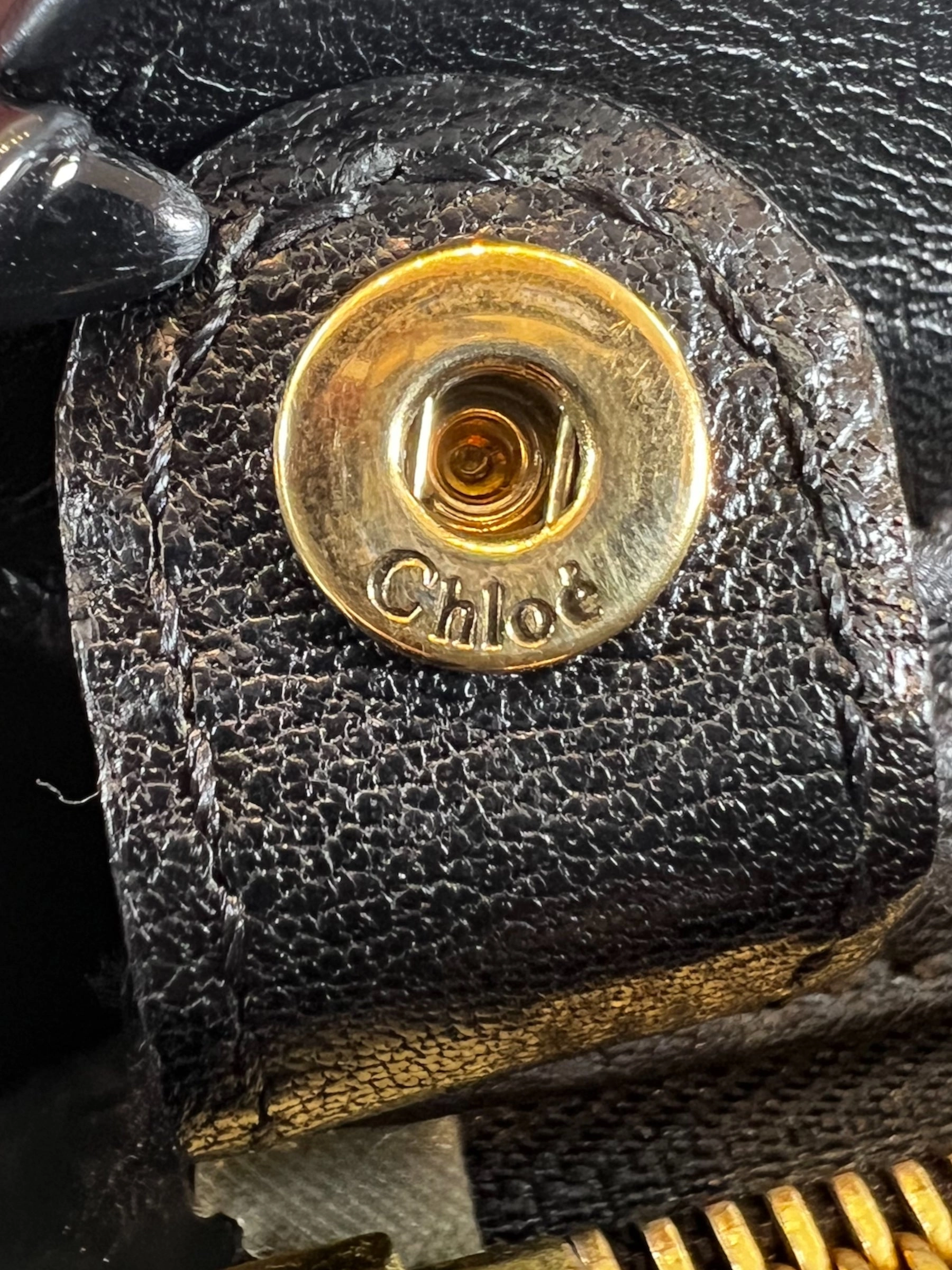 Chloe Black Leather & Python Alice Tote