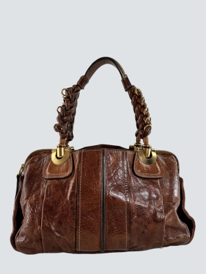 Chloe Brown Leather Heloise Satchel