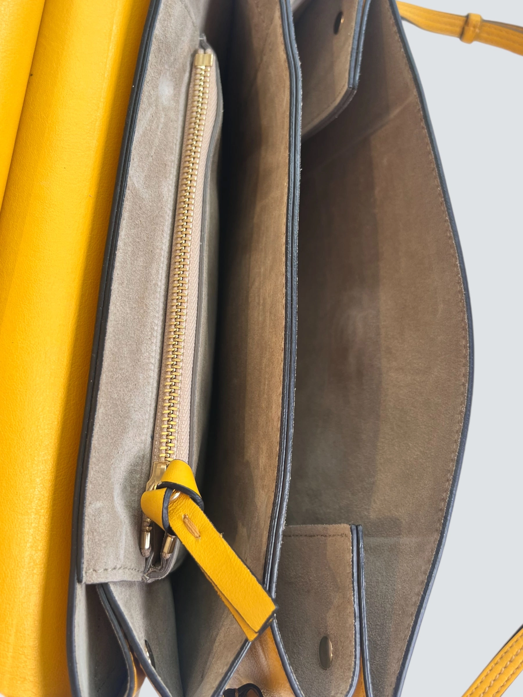 Chloe Mustard Suede & Leather Faye Crossbody