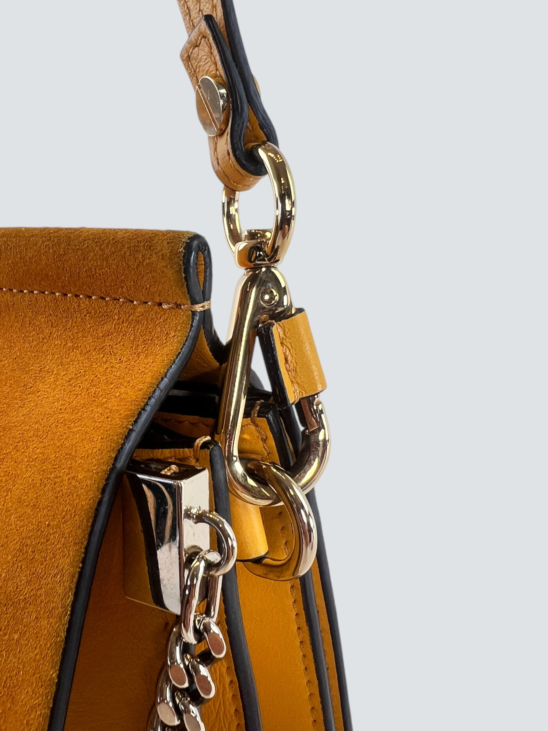 Chloe Mustard Suede & Leather Faye Crossbody