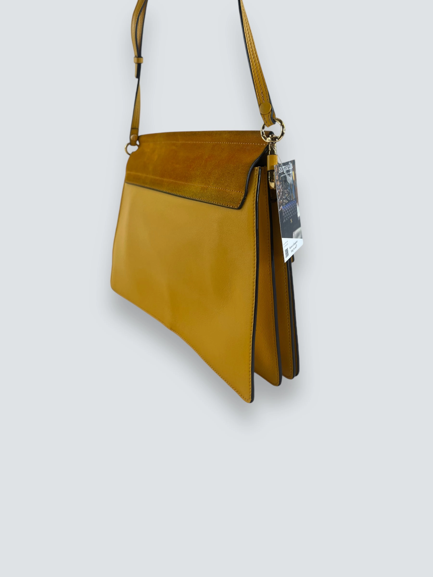 Chloe Mustard Suede & Leather Faye Crossbody