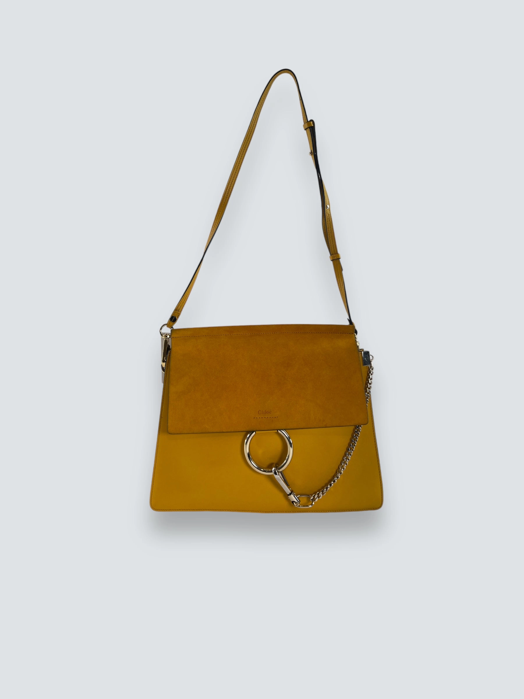 Chloe Mustard Suede & Leather Faye Crossbody