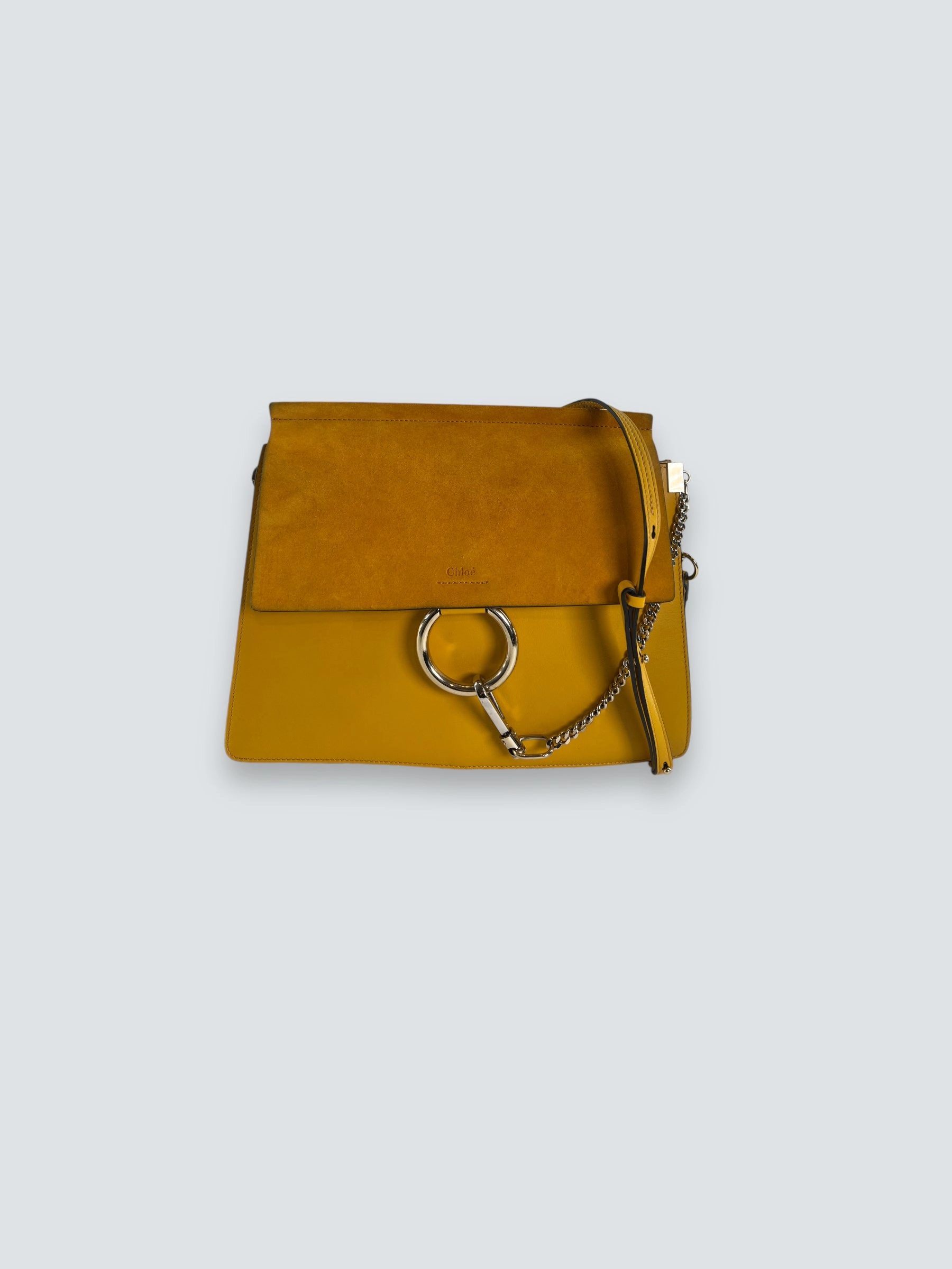 Chloe Mustard Suede & Leather Faye Crossbody