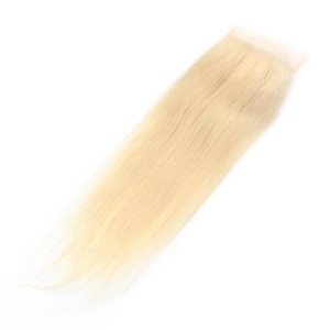 Clearance Deal | Lace Closure Only, 4x4 Transparent Lace Closure Piece 613# Blonde Color